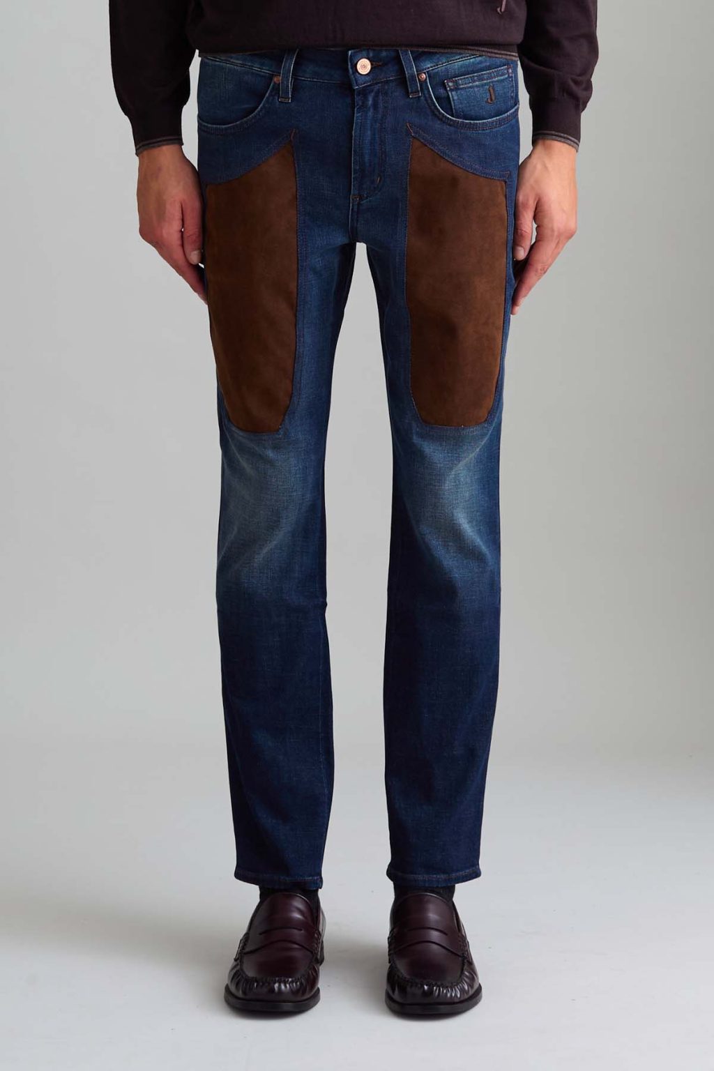 JEANS – JAMES – TOPPA ALCANTARA® MARRONE DENIM MEDIO SCURO SKINNY FIT