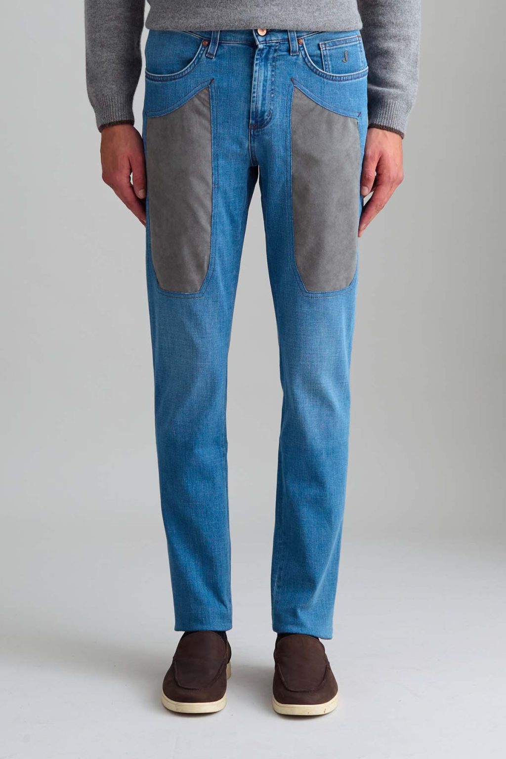 JEANS – JOHN – TOPPA ALCANTARA® GRIGIA DENIM CHIARO SLIM FIT