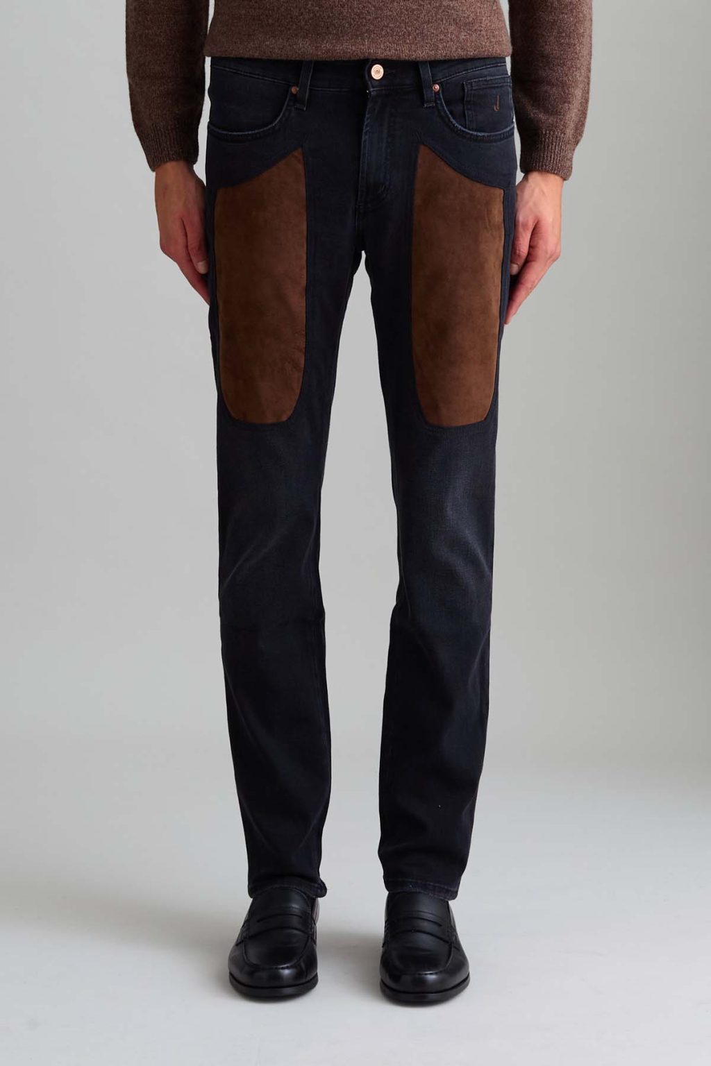 JEANS – JOHN – TOPPA ALCANTARA® MARRONE DENIM NERO SLIM FIT
