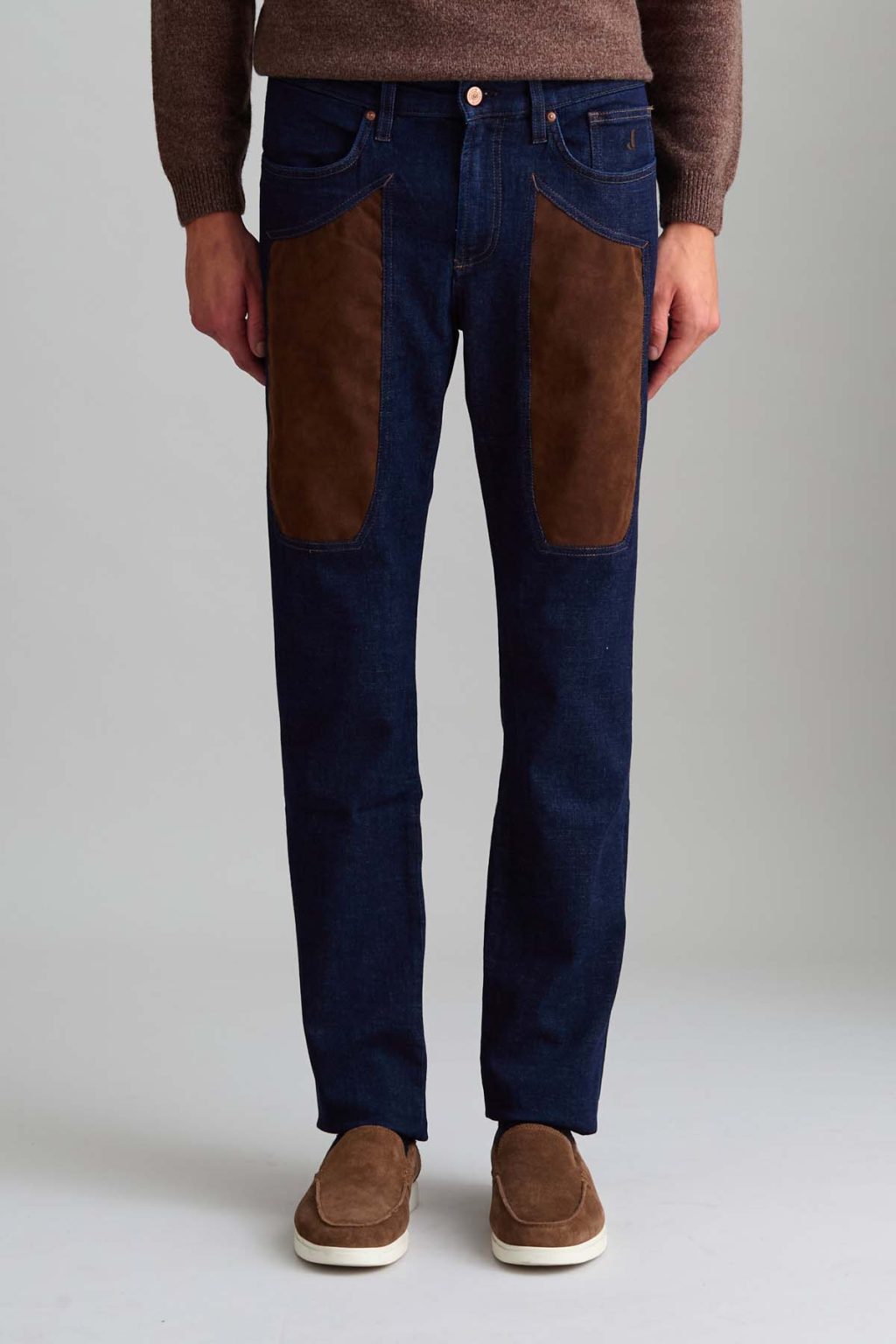 JEANS – JOHN – TOPPA ALCANTARA® MARRONE DENIM SCURO SLIM FIT
