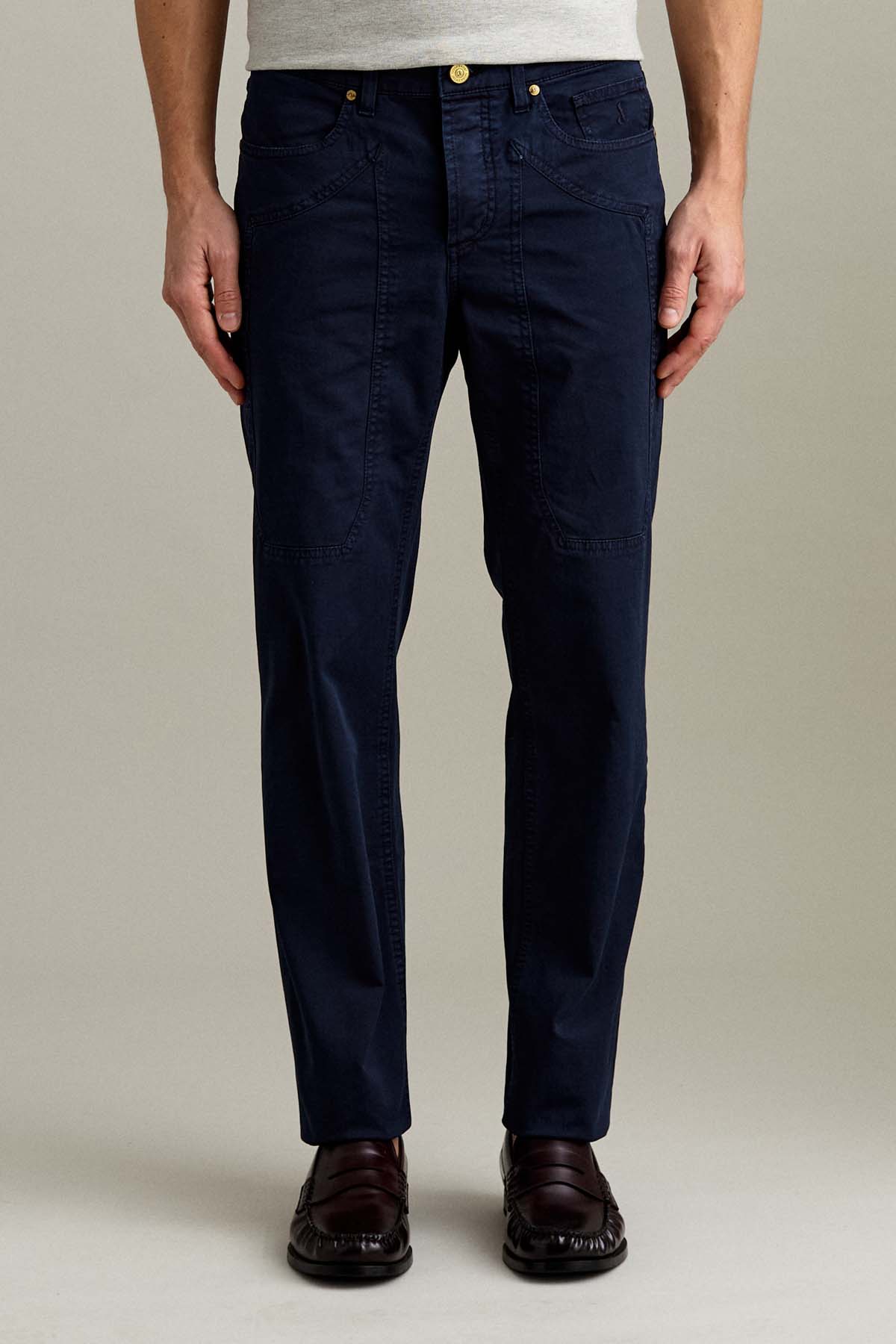 PANTALONE - JOHN - TOPPA COTONE SLIM FIT BLU SCURO