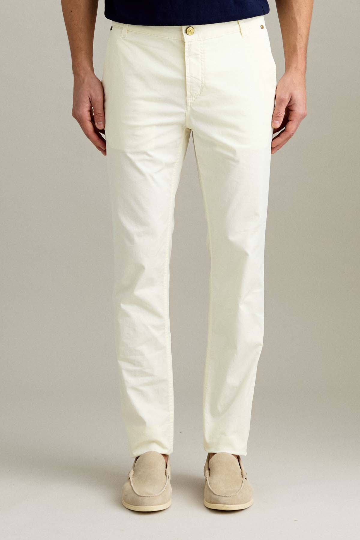 PANTALONE - JULIUS - CHINO COTONE SLIM FIT BIANCO NEVE