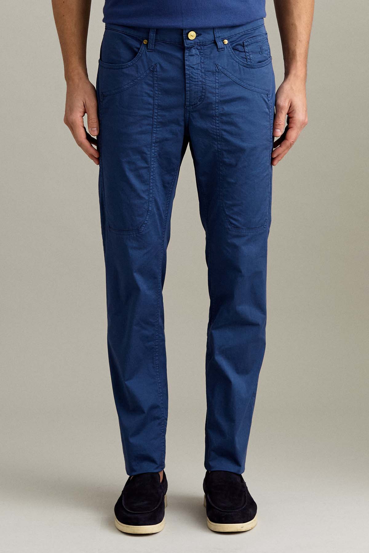 PANTALONE - JOHN – TOPPA COTONE SLIM FIT BLU MEDIO