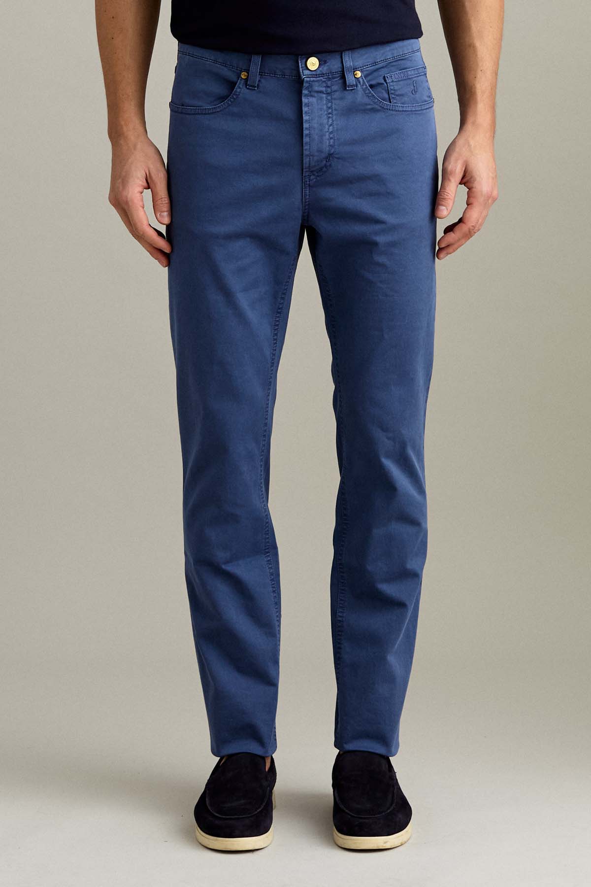 PANTALONE - JORDAN – COTONE SLIM FIT BLU MEDIO
