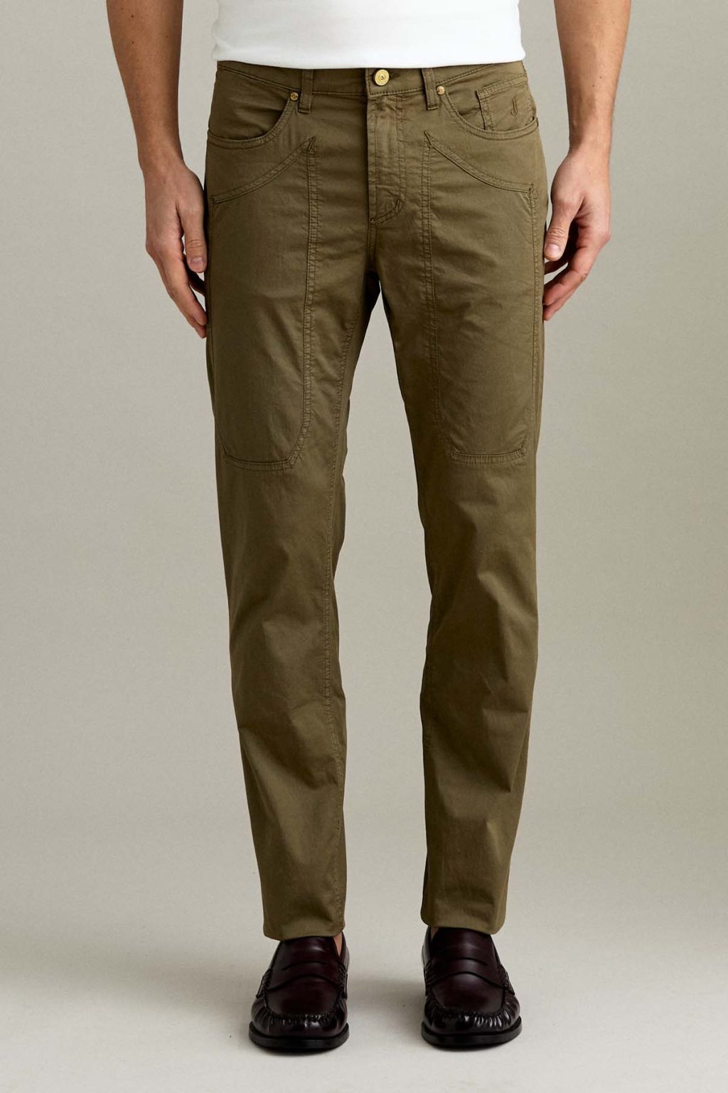 PANTALONE - JOHN – TOPPA COTONE SLIM FIT VERDE MILITARE