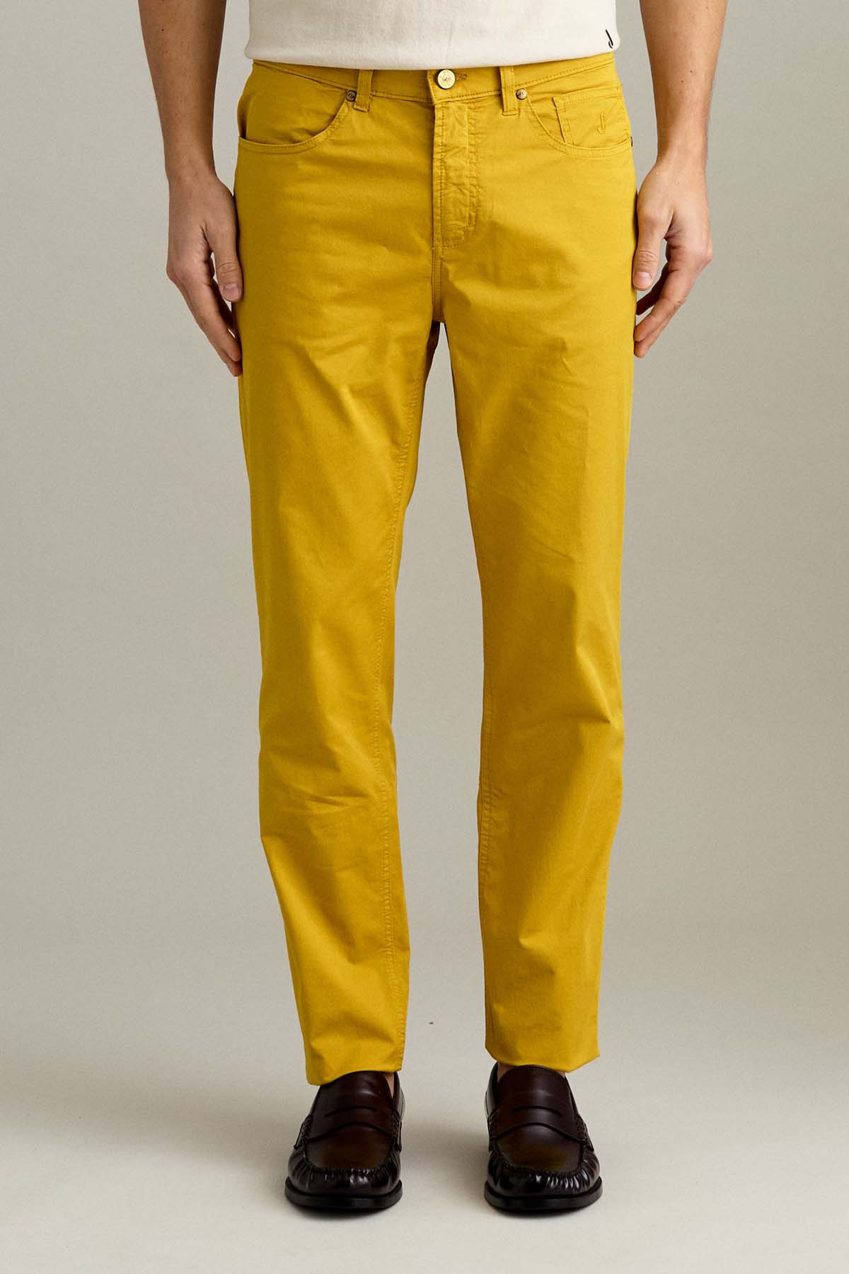PANTALONE - JORDAN – COTONE SLIM FIT GIALLO ORO