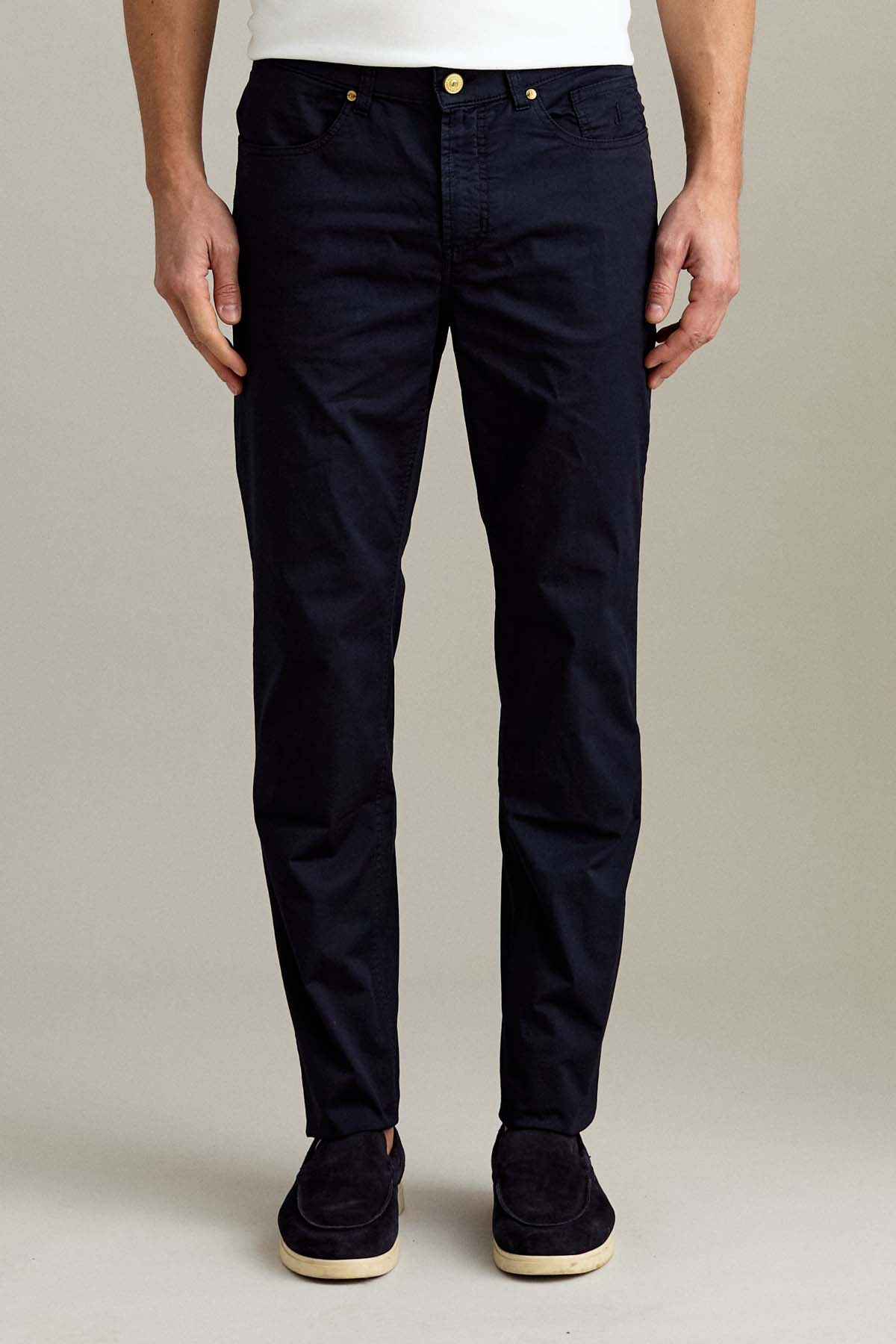 PANTALONE - JORDAN – COTONE SLIM FIT BLU SCURO