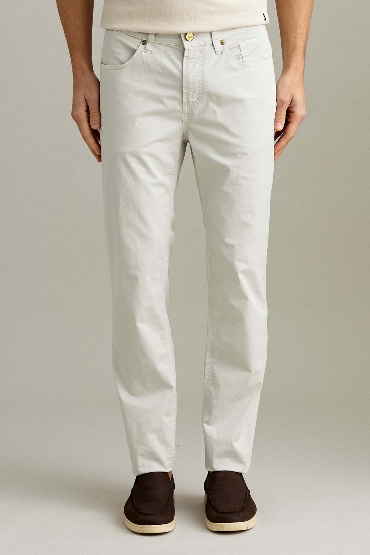 PANTALONE - JORDAN – COTONE SLIM FIT GRIGIO GHIACCIO