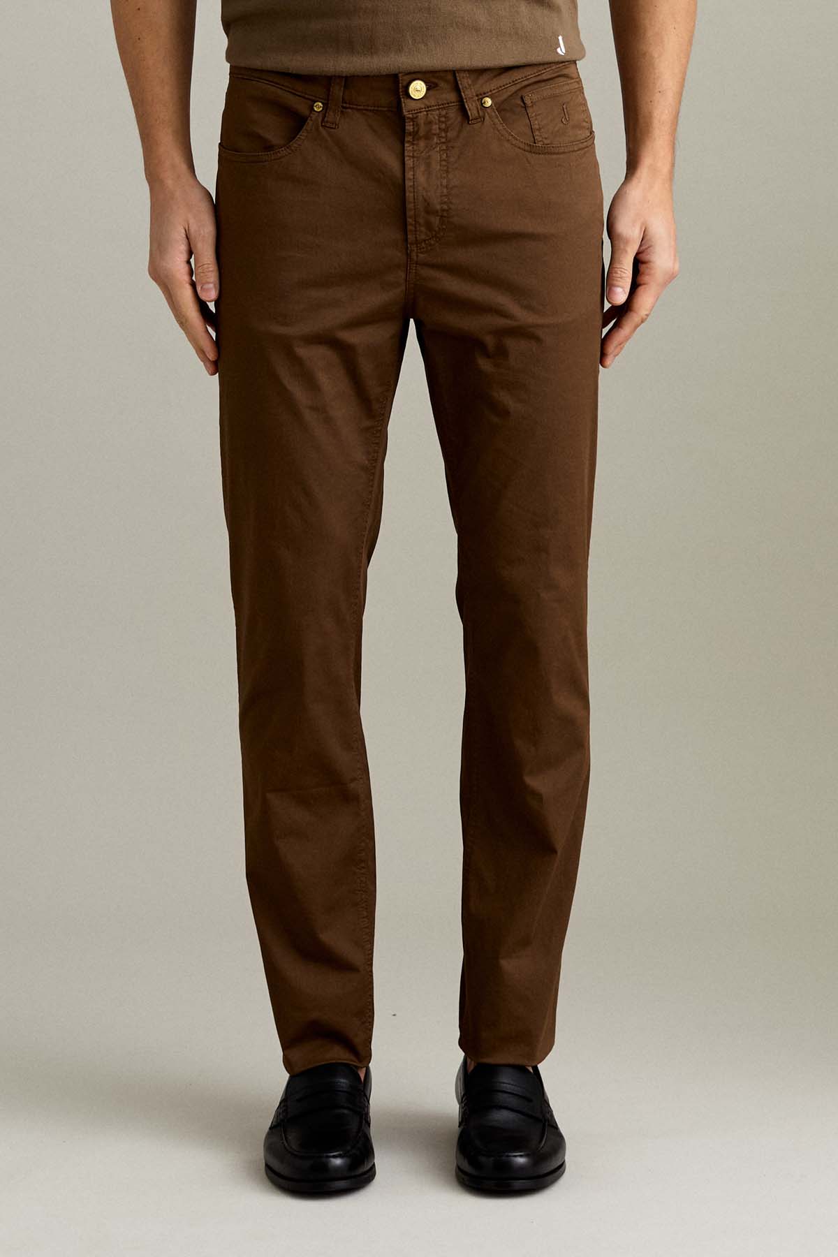 PANTALONE - JORDAN – COTONE SLIM FIT MARRONE CHIARO