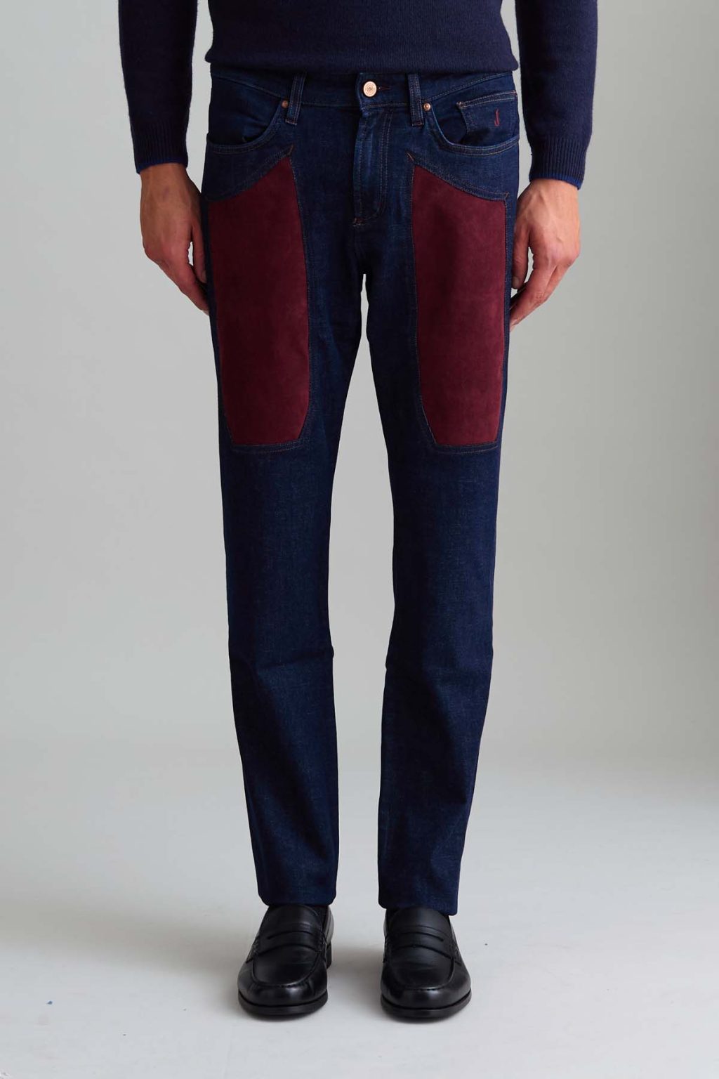 JEANS – JOHN – TOPPA ALCANTARA® ROSSA DENIM SCURO SLIM FIT