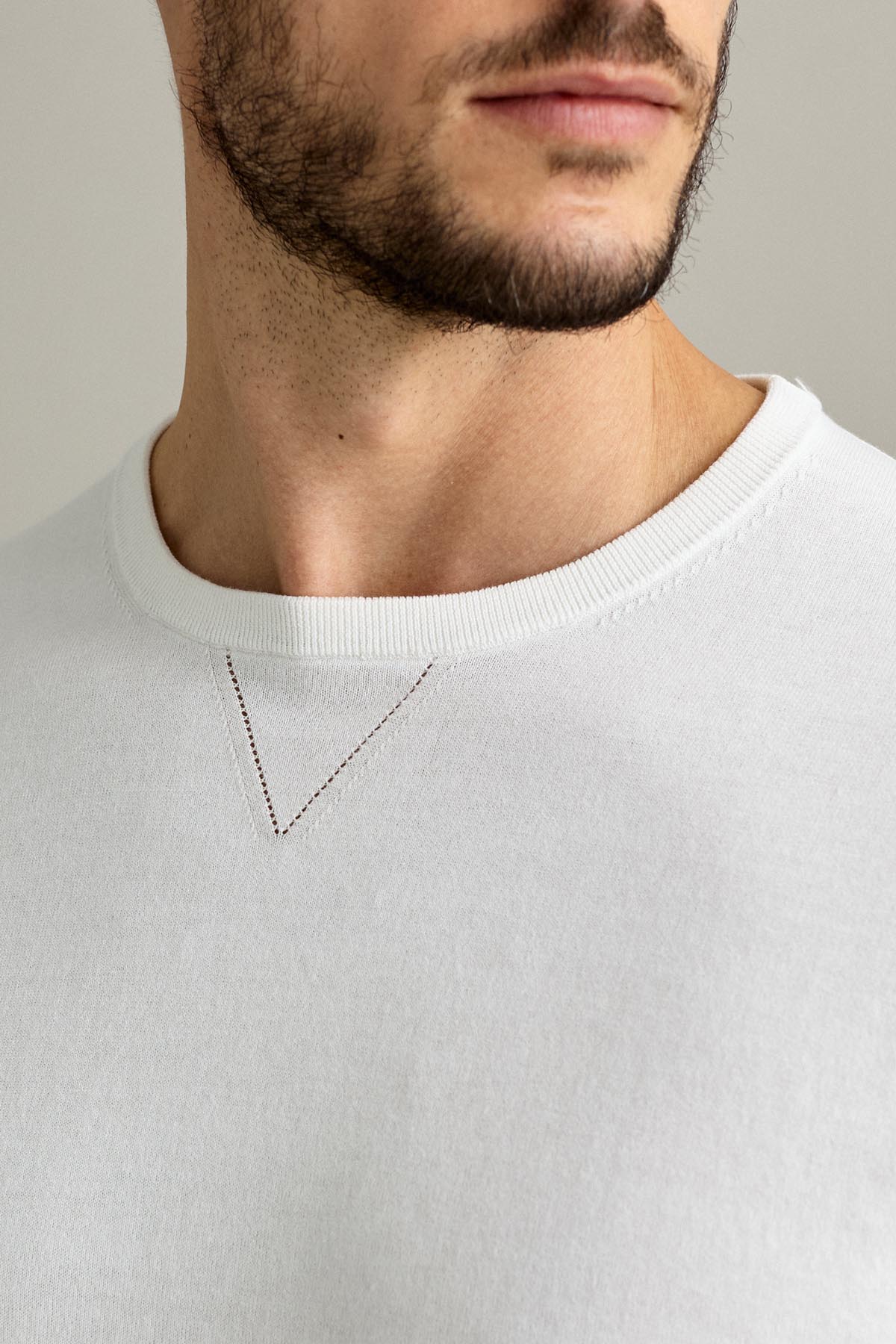 T-SHIRT - MANICA CORTA - COTONE MAGLIERIA CALATA BIANCO LANA