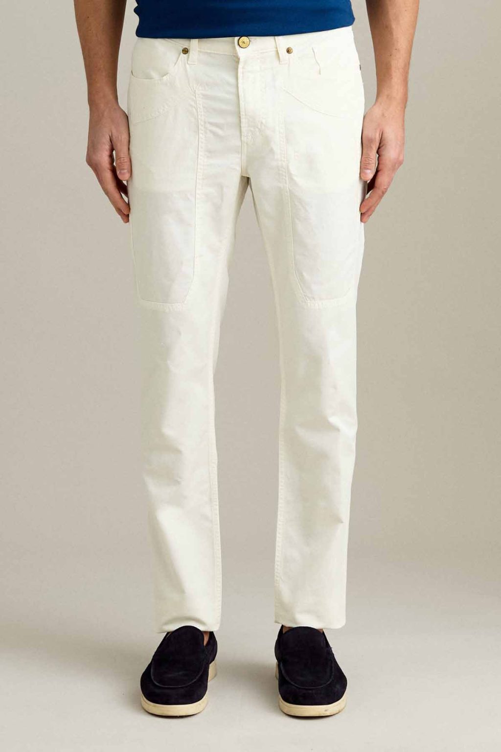 PANTALONE - JOHN - TOPPA COTONE SLIM FIT BIANCO NEVE