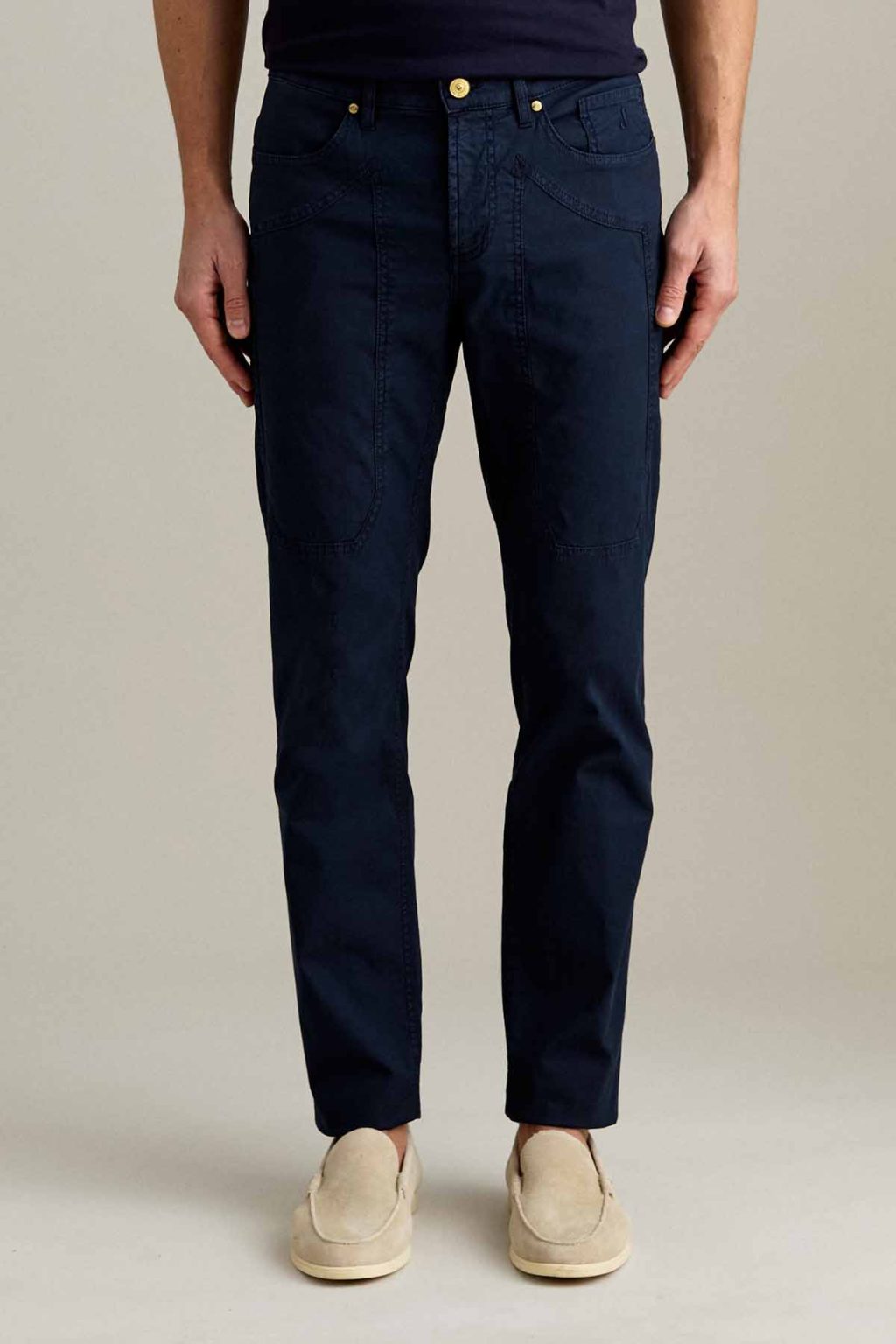 PANTALONE - JOHN - TOPPA COTONE SLIM FIT BLU SCURO