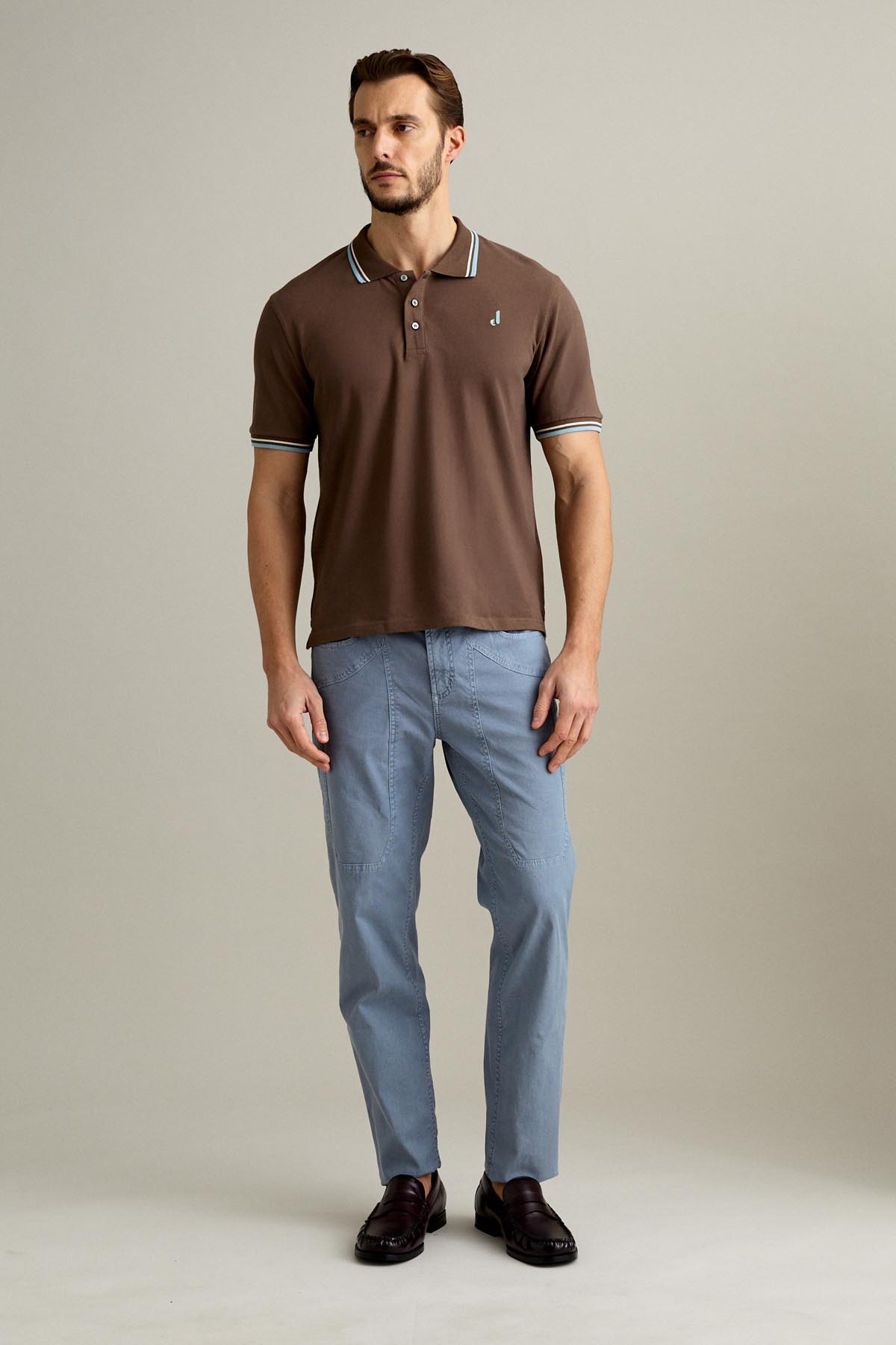 POLO - MANICA CORTA - PIQUET MARRONE NOCE