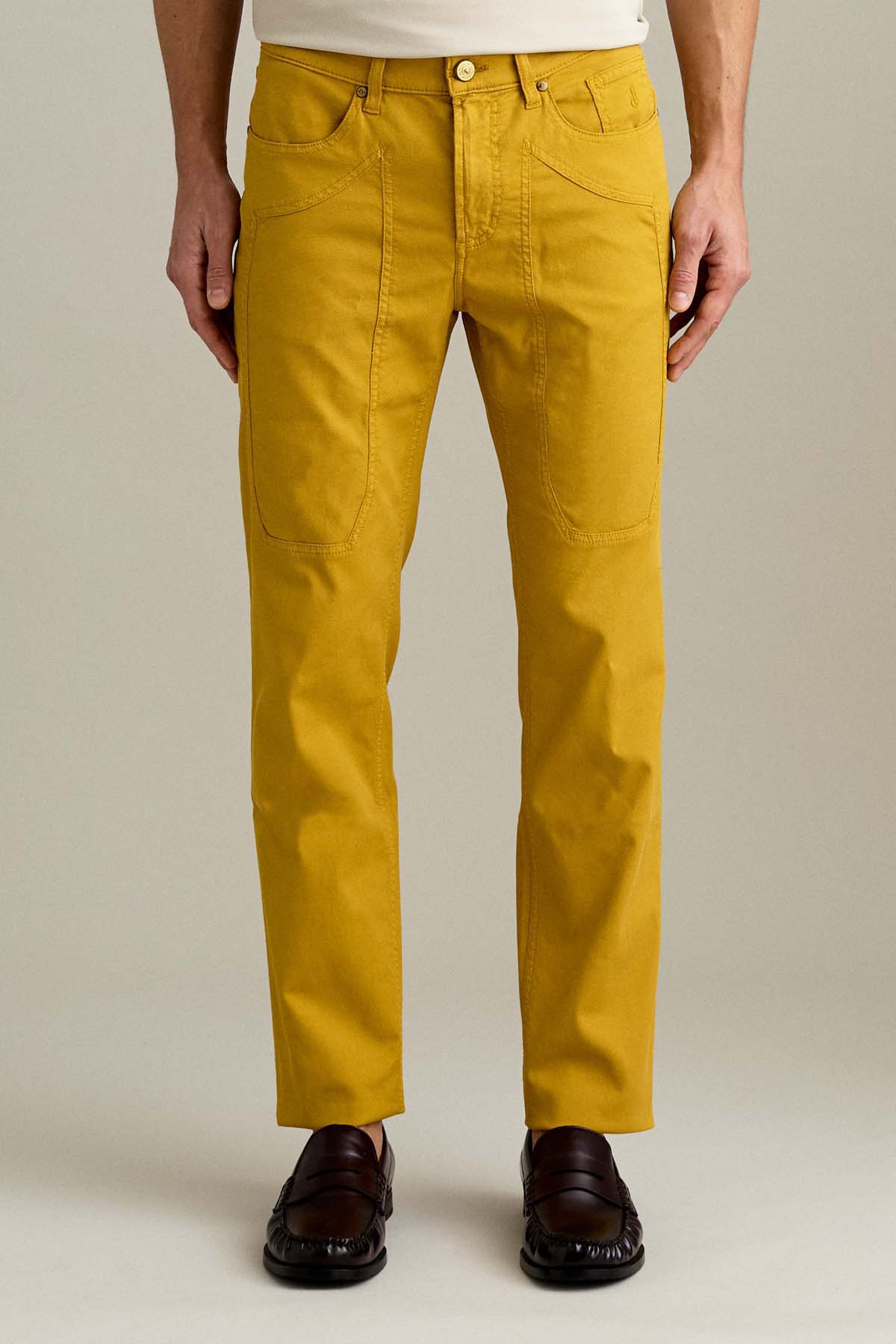 PANTALONE - JOHN – TOPPA COTONE SLIM FIT GIALLO ORO