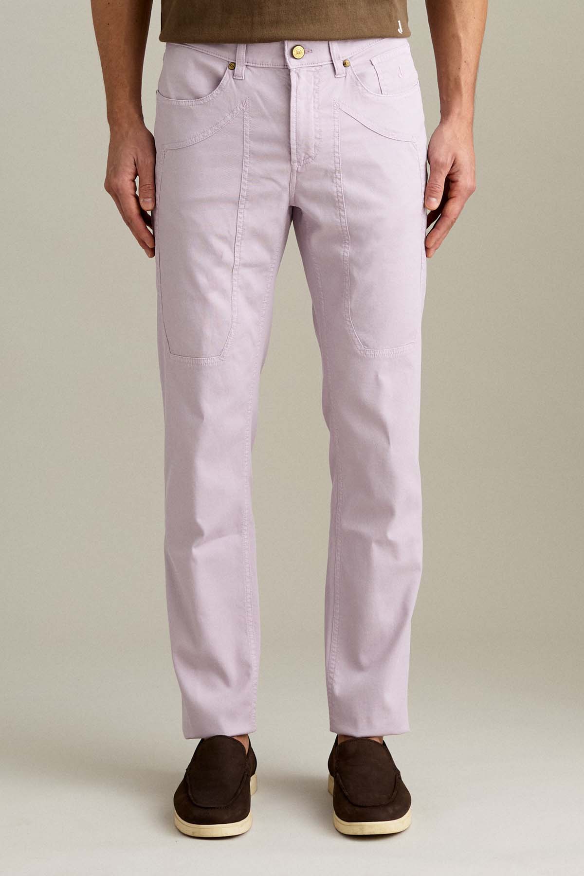 PANTALONE - JOHN – TOPPA COTONE SLIM FIT GLICINE CHIARO