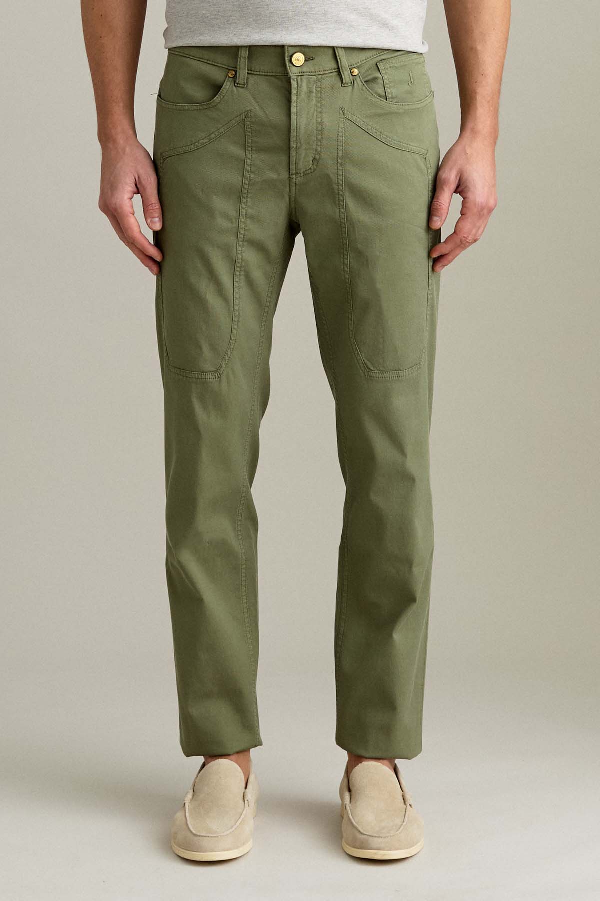 PANTALONE - JOHN – TOPPA COTONE SLIM FIT VERDE SALVIA SCURO