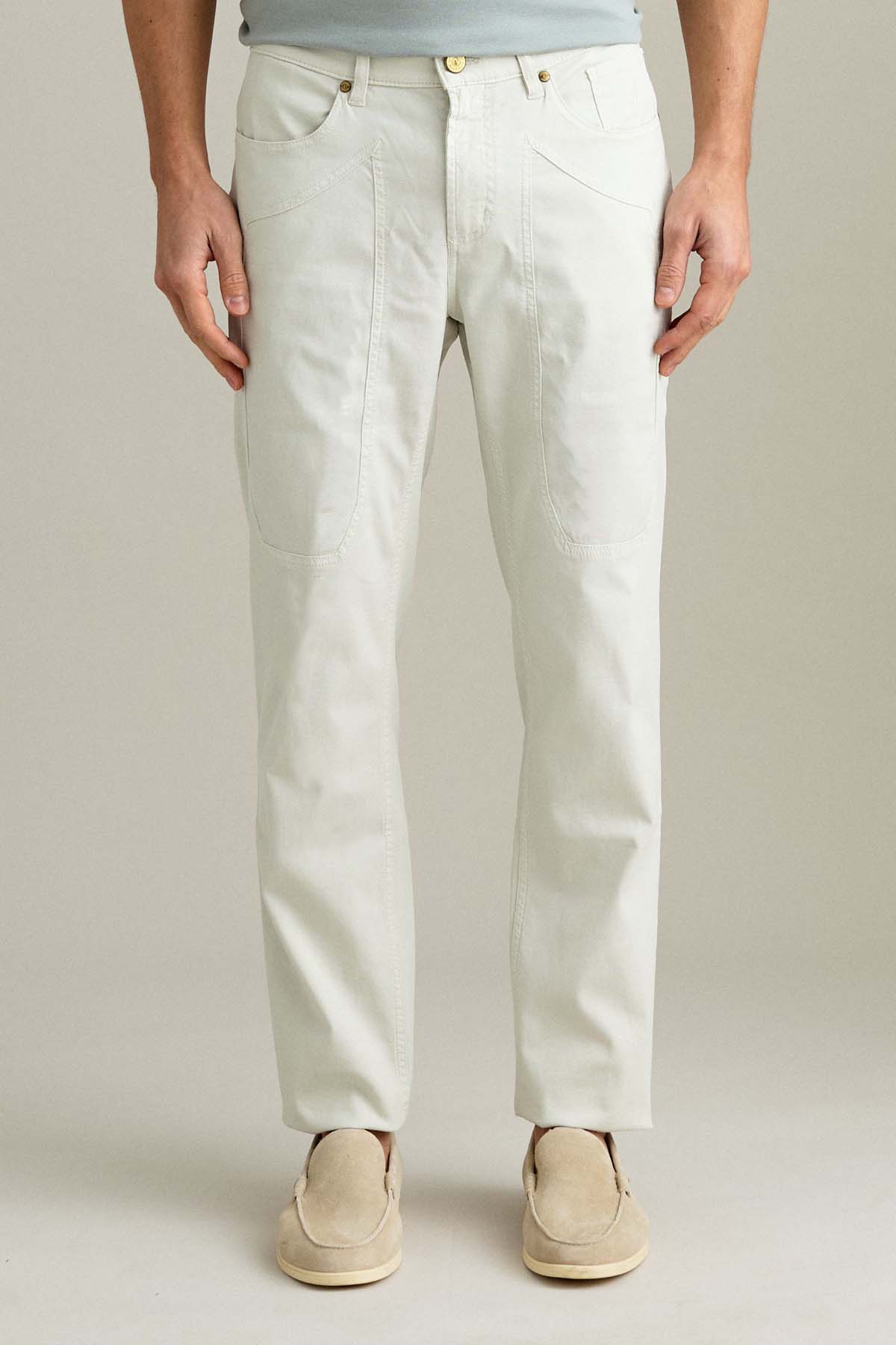 PANTALONE - JOHN – TOPPA COTONE SLIM FIT GRIGIO GHIACCIO