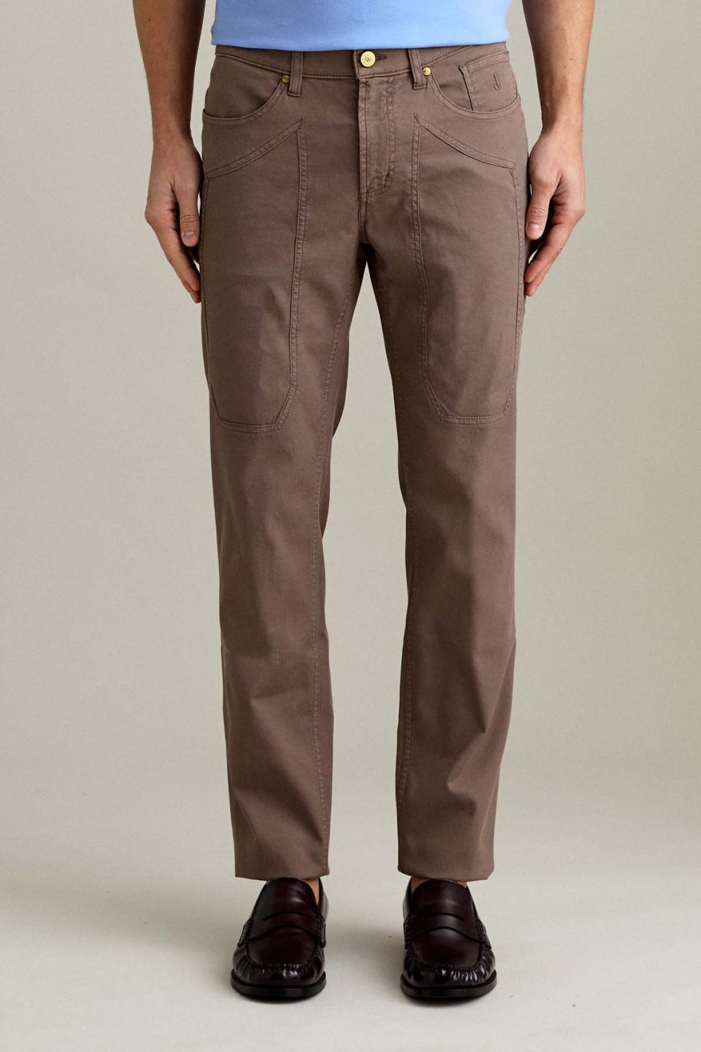 PANTALONE - JOHN – TOPPA COTONE SLIM FIT MARRONE CIOCCOLATO