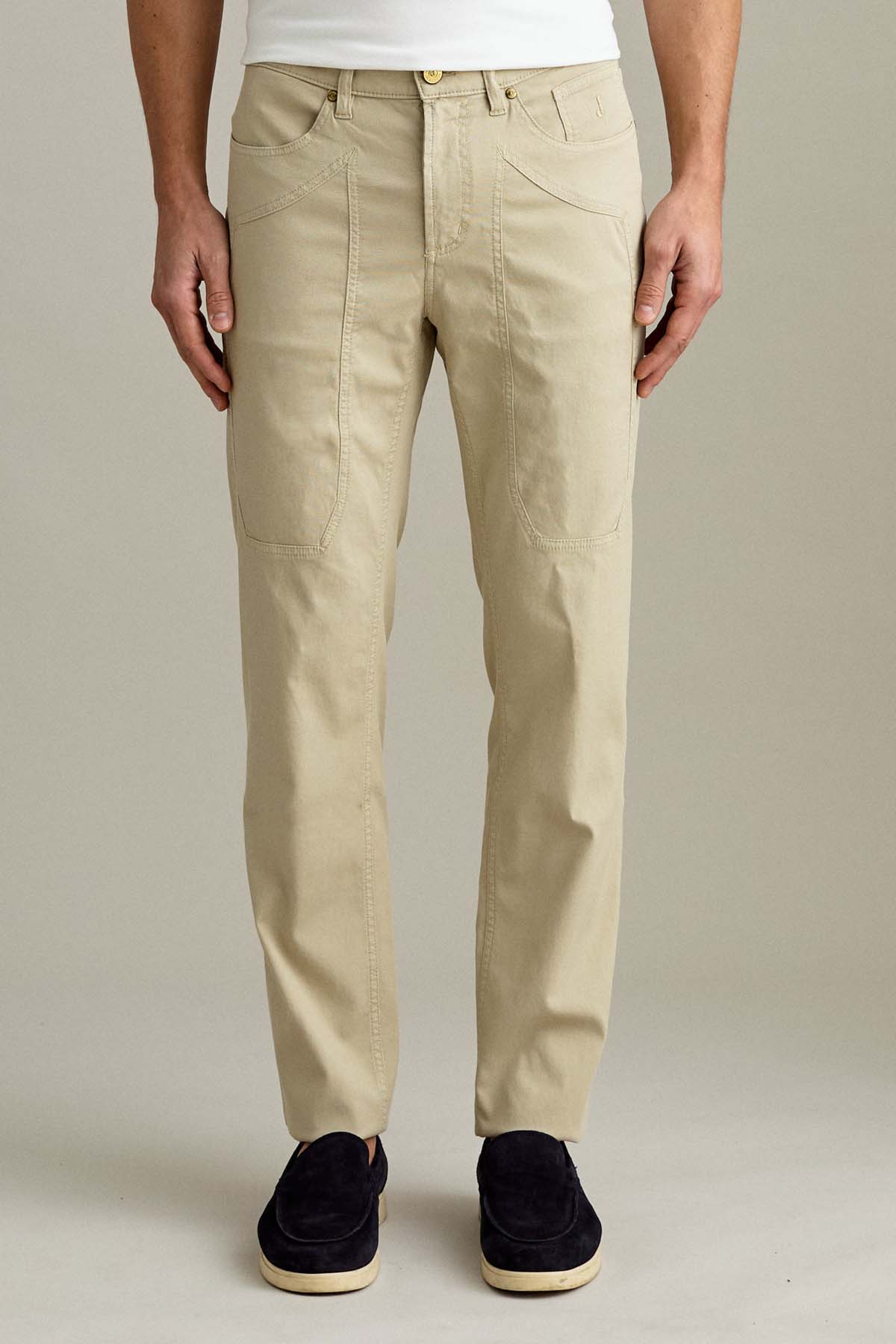PANTALONE - JOHN – TOPPA COTONE SLIM FIT BEIGE CHIARO