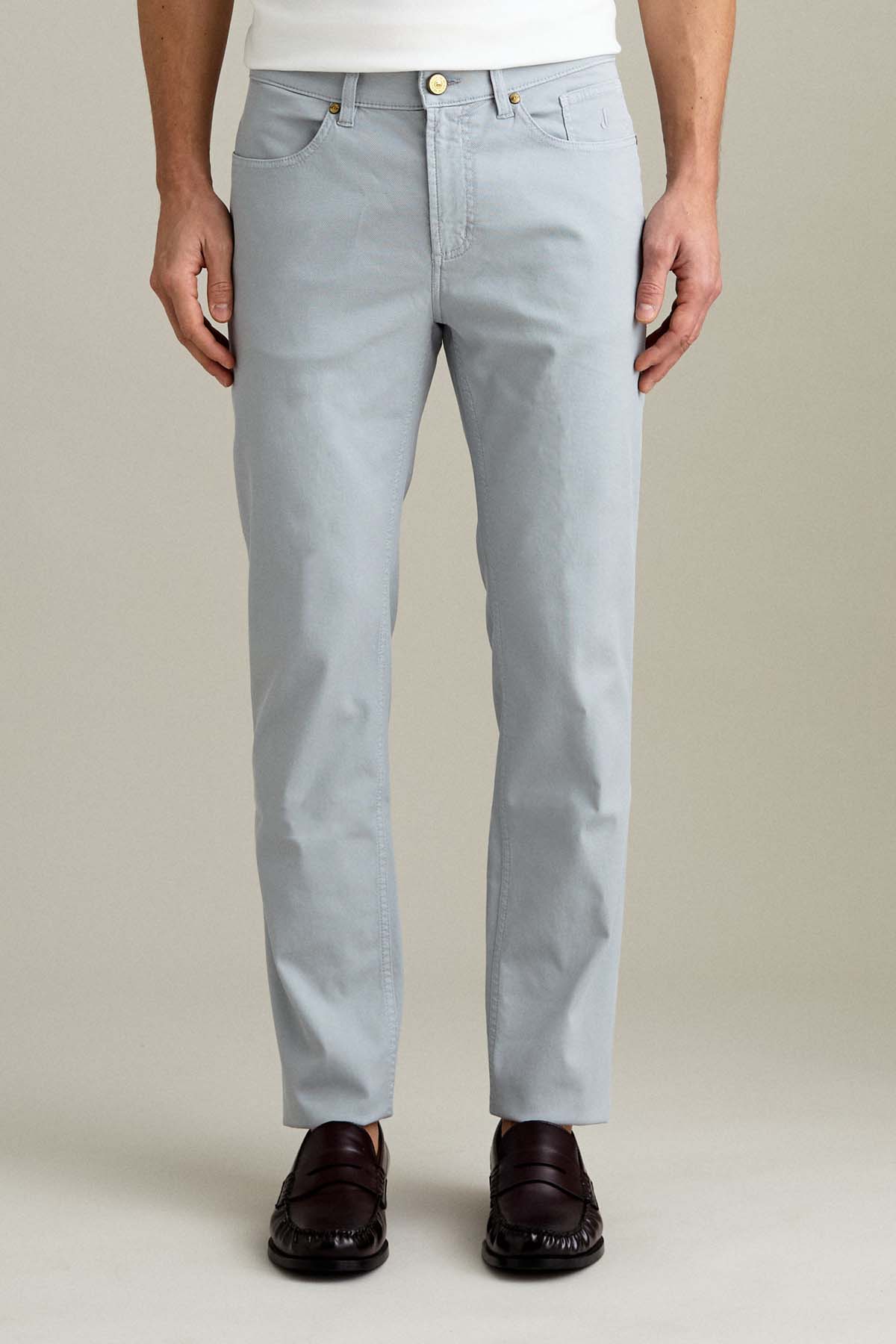 PANTALONE - JORDAN – COTONE SLIM FIT GRIGIO CEMENTO