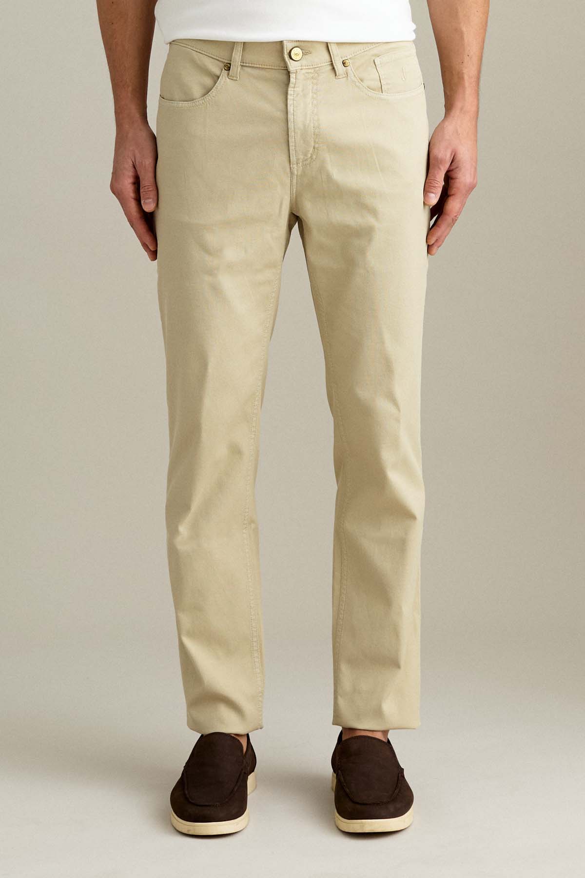 PANTALONE - JORDAN – COTONE SLIM FIT BEIGE CHIARO