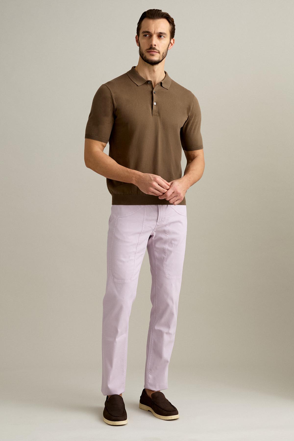 POLO - MANICA CORTA - COTONE MAGLIERIA CALATA MARRONE CIOCCOLATO