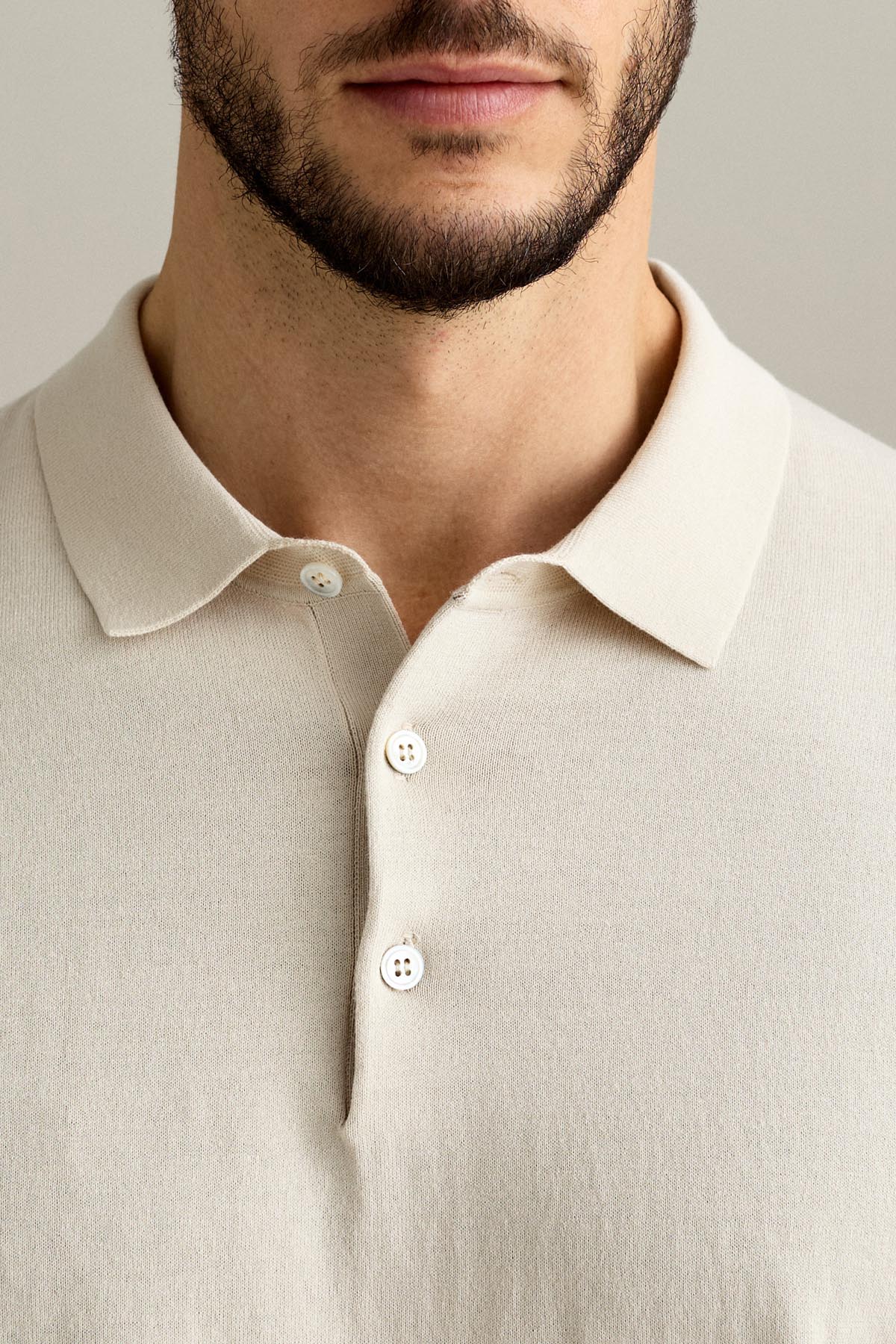 POLO - MANICA CORTA - COTONE MAGLIERIA CALATA BEIGE CHIARO