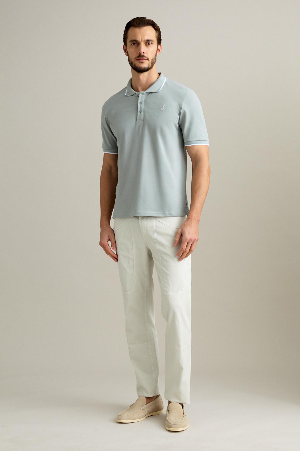 POLO - MANICA CORTA - PIQUET GRIGIO CHIARO