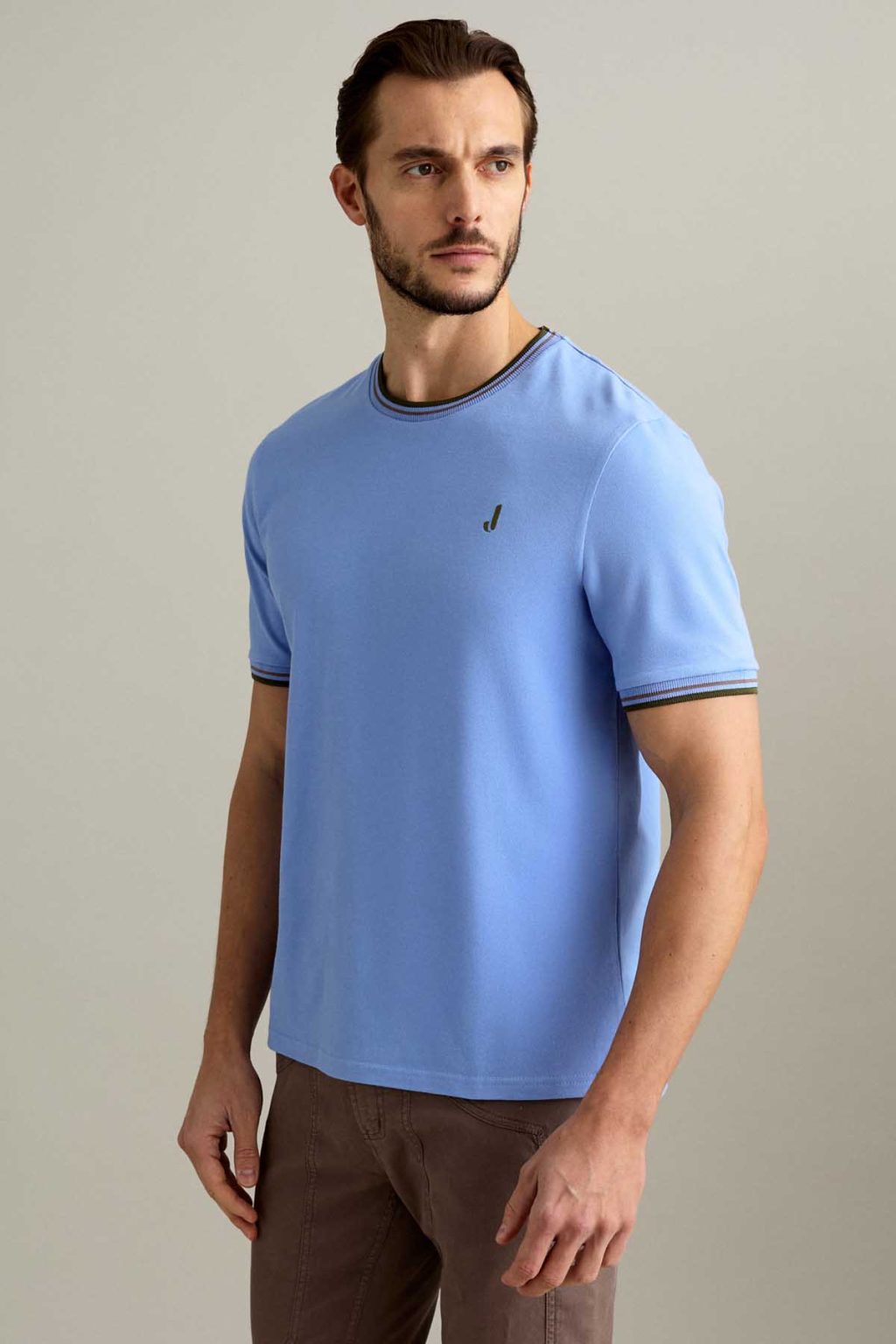 T-SHIRT - MANICA CORTA - PIQUET CELESTE