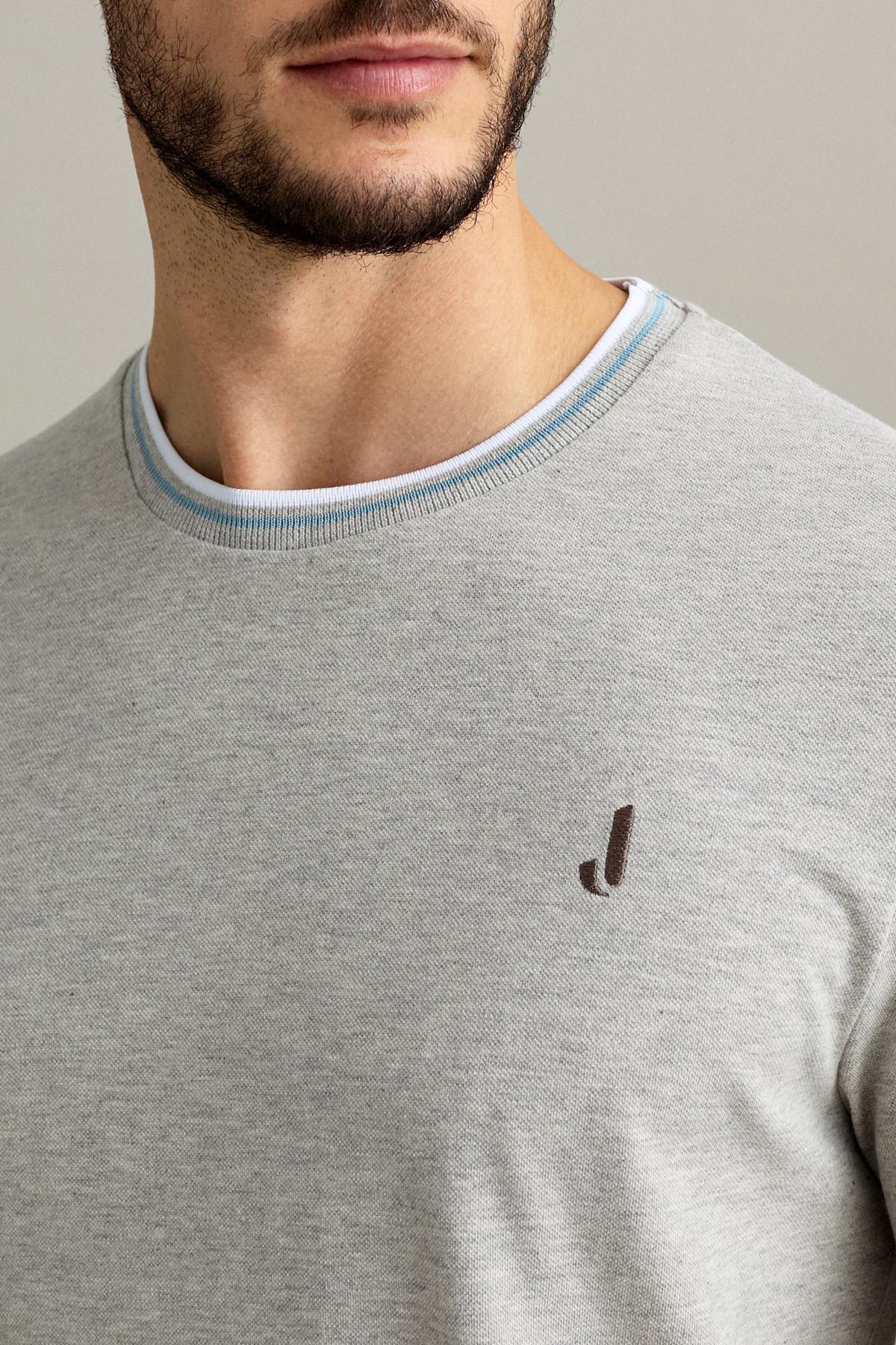 T-SHIRT - MANICA CORTA - PIQUET GRIGIO MELANGE