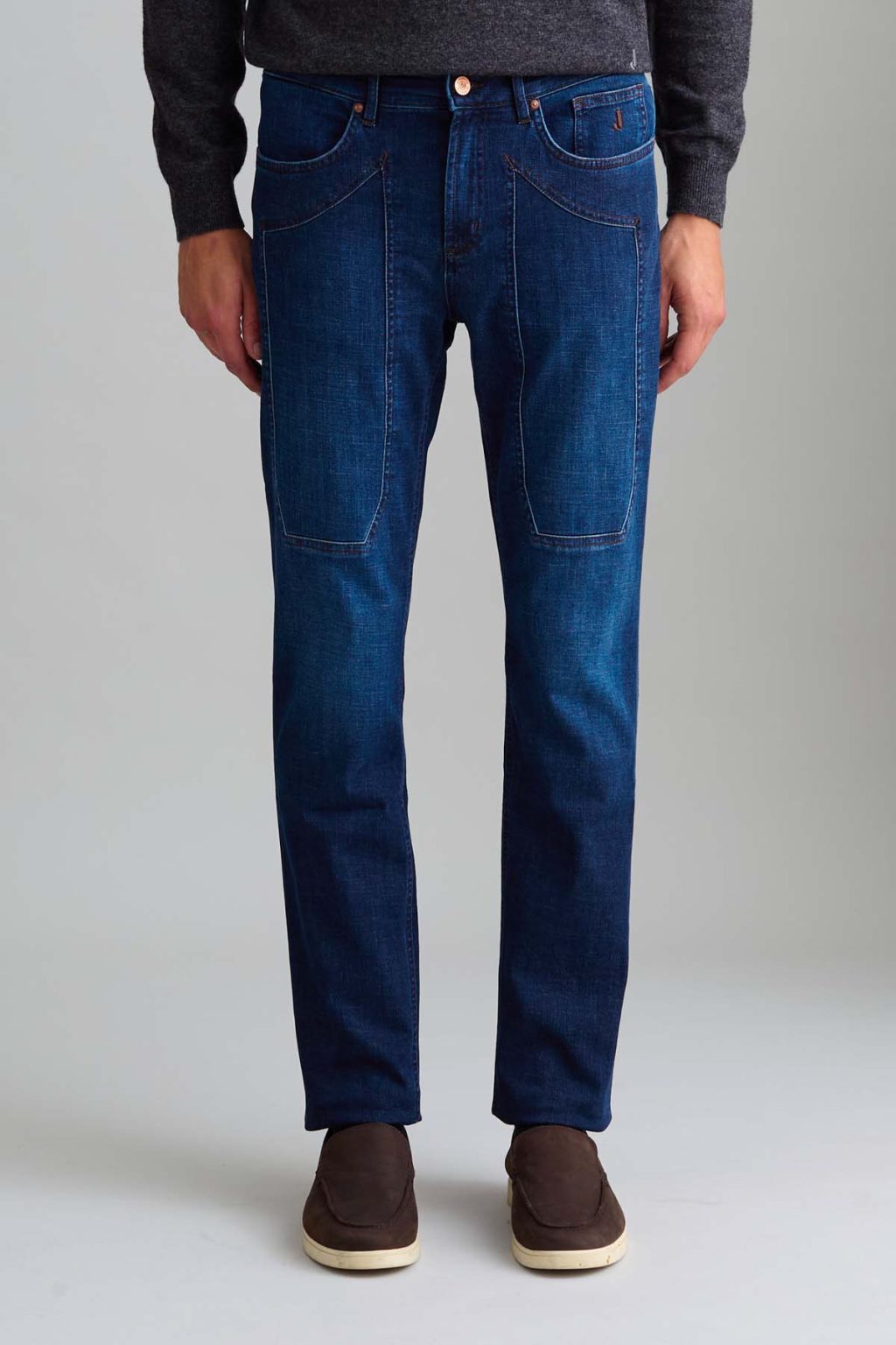 JEANS – JOHN – TOPPA DENIM SLIM FIT BLU MEDIO SCURO LIGHT DIRTY