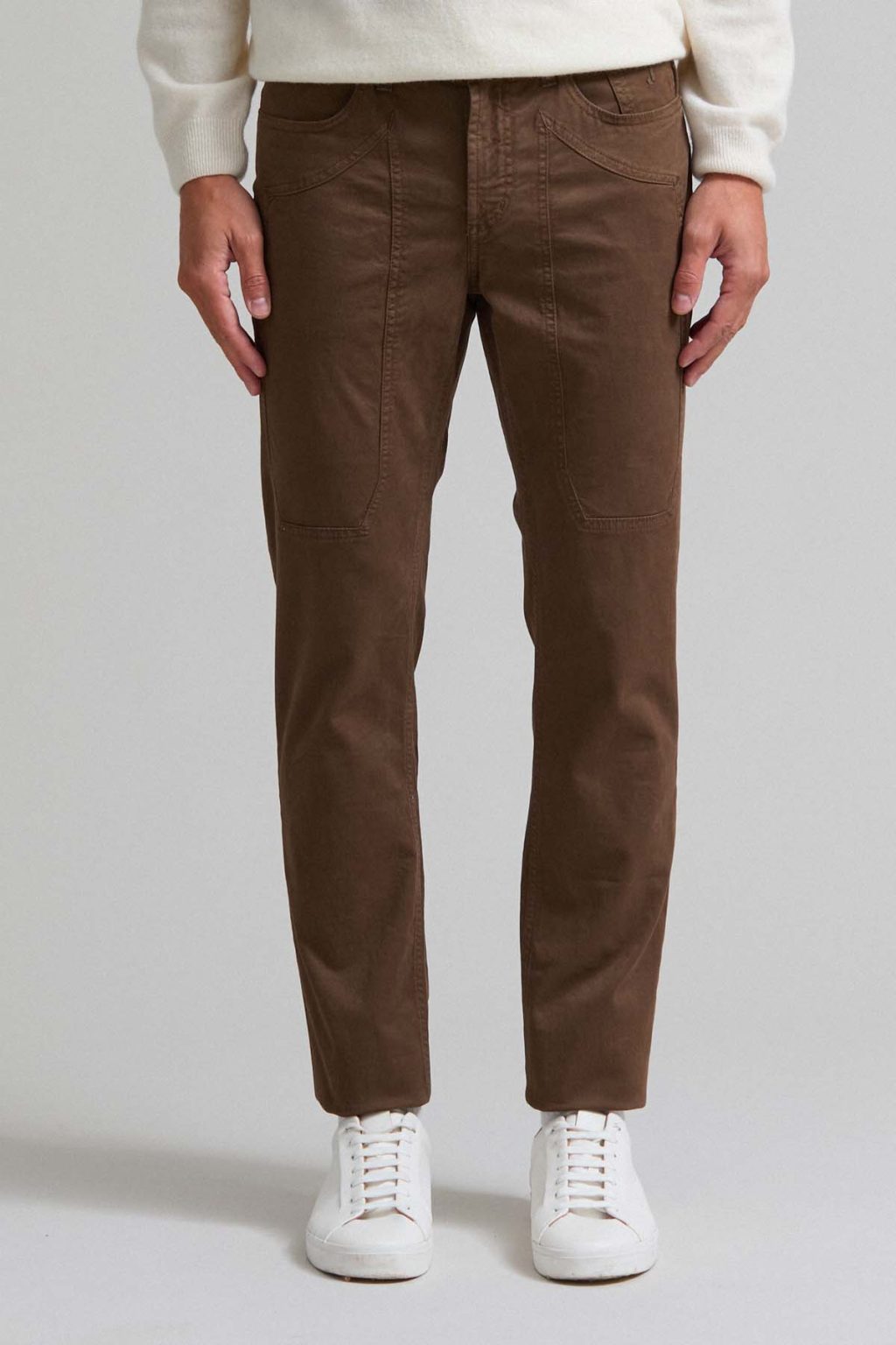 PANTALONE - JOHN - TOPPA COTONE SLIM FIT MARRONE