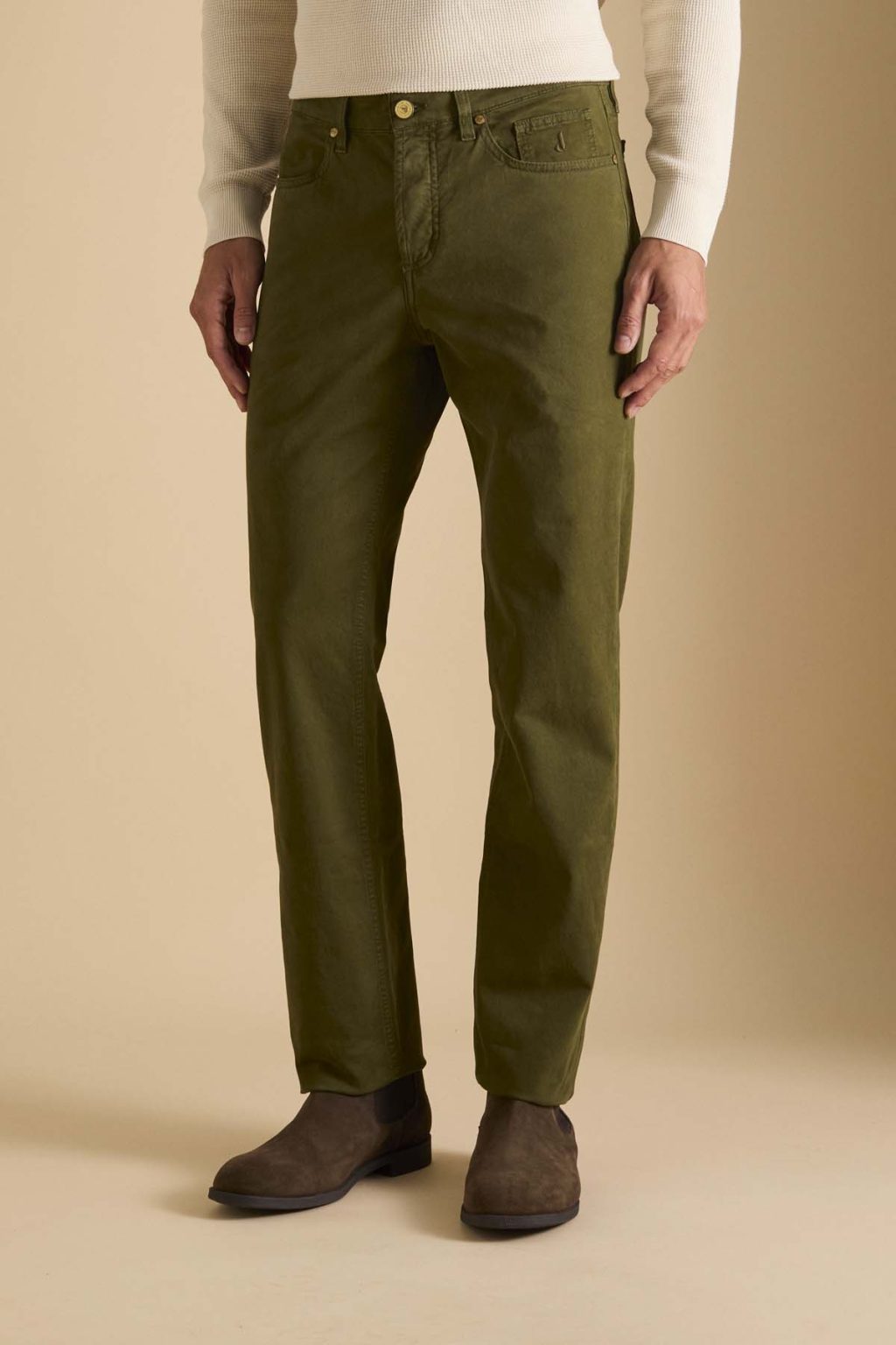 PANTALONE - JASPER - COTONE REGULAR FIT VERDE OLIVA