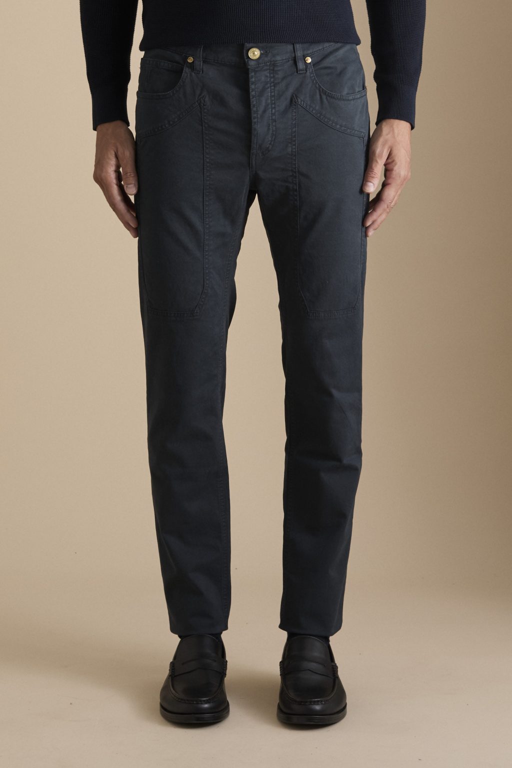 PANTALONE - JAX - TOPPA COTONE SLIM FIT BLU SCURO
