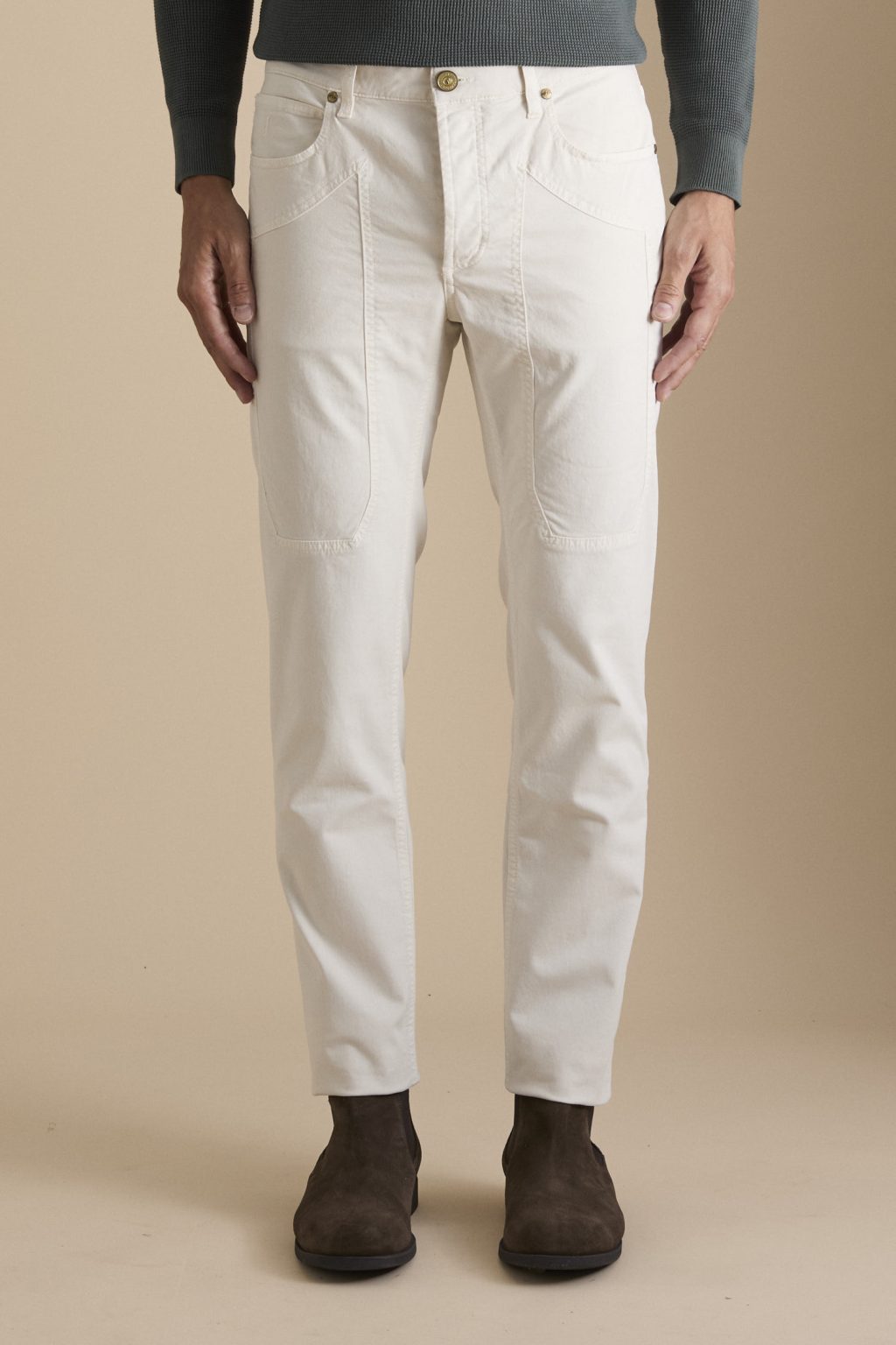 PANTALONE - JAX - TOPPA COTONE SLIM FIT BIANCO