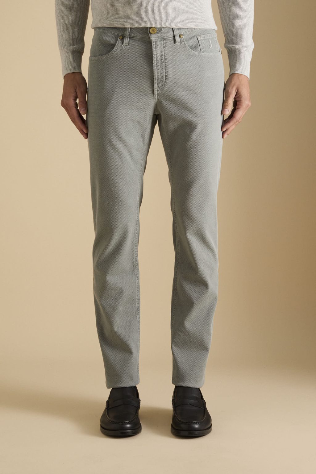 PANTALONE - JORDAN - COTONE SLIM FIT GRIGIO CHIARO