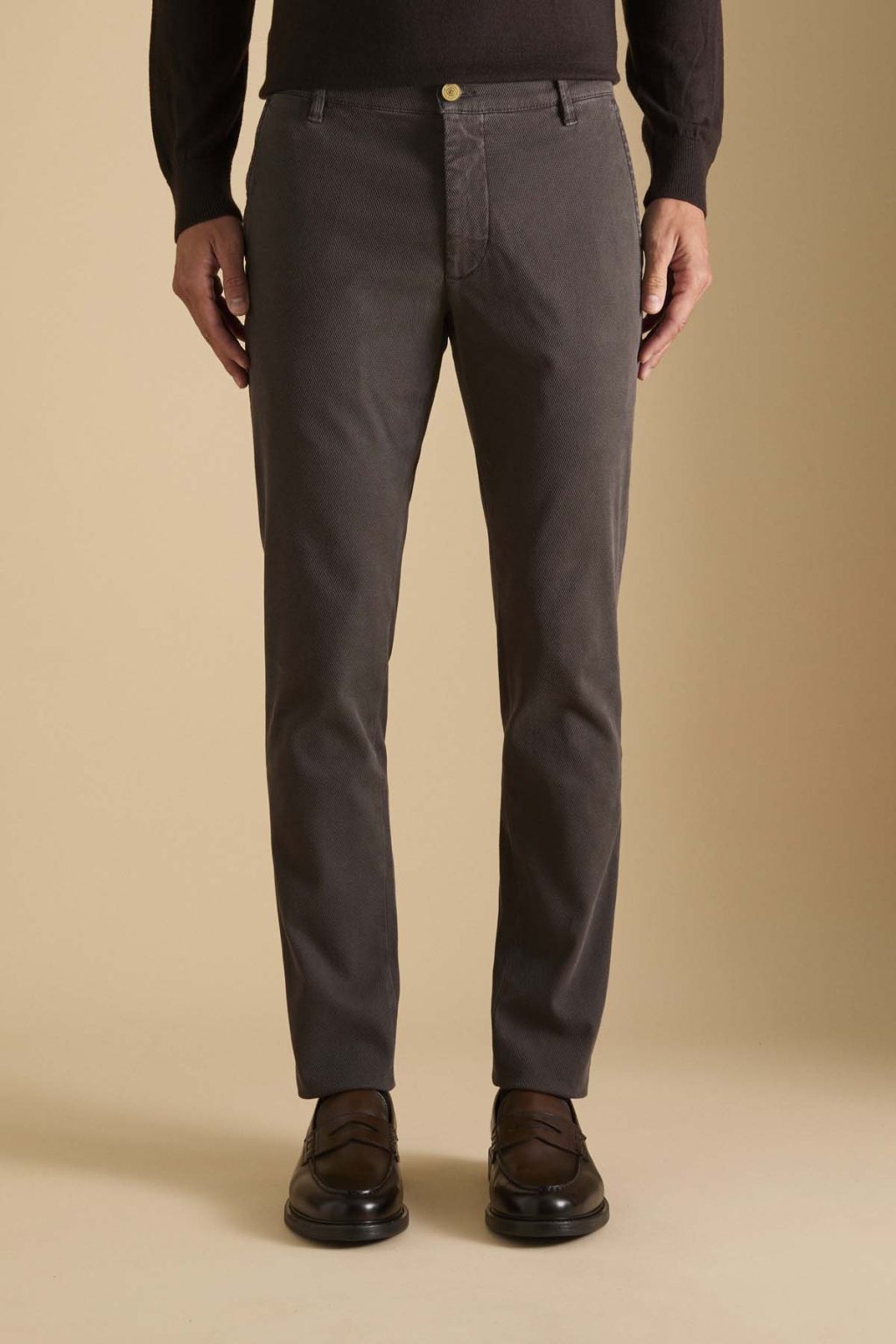 PANTALONE - JACK - CHINO COTONE SLIM FIT MARRONE SCURO