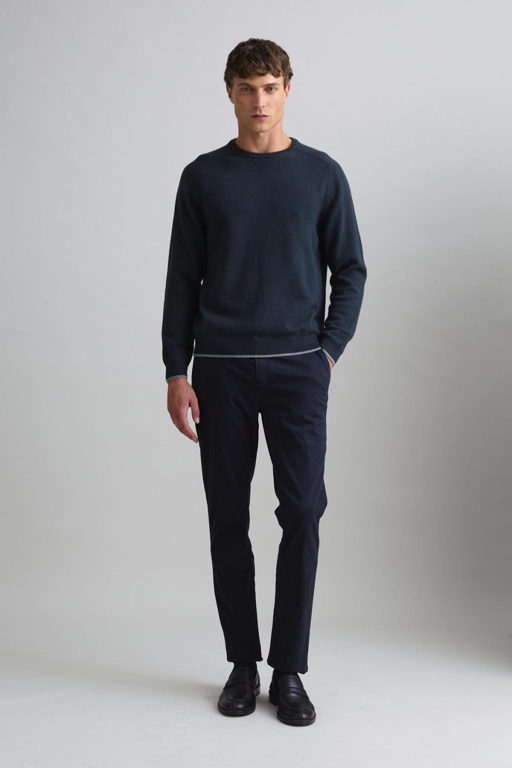 MAGLIONE - GIROCOLLO RAGLAN - LANA VERDE SCURO