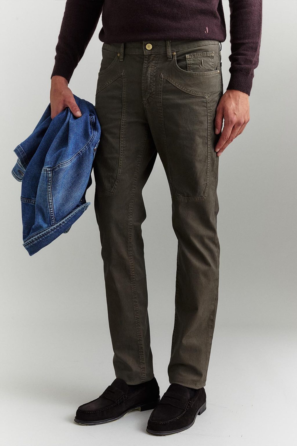 PANTALONE – JOHN – TOPPA COTONE SLIM FIT VERDE SCURO