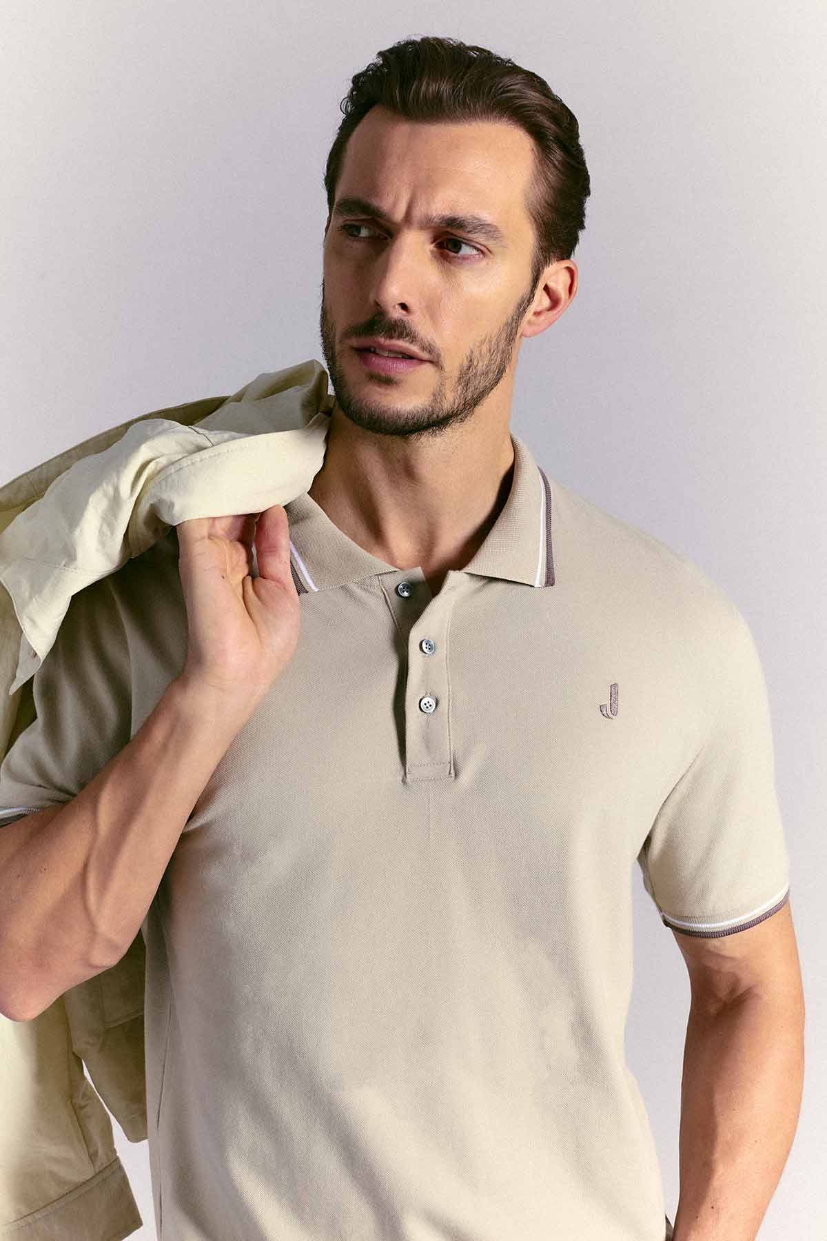 POLO - MANICA CORTA - PIQUET BEIGE CHIARO