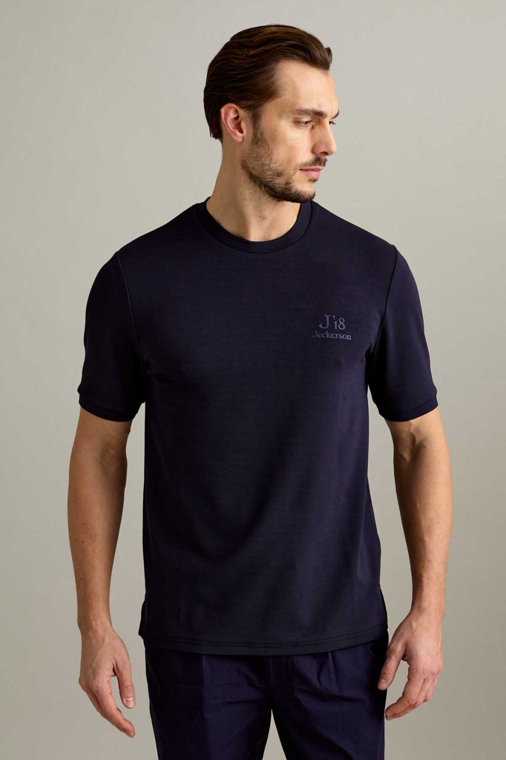 T-SHIRT- J18 - MANICA CORTA - PIQUET TECNICO BLU SCURO