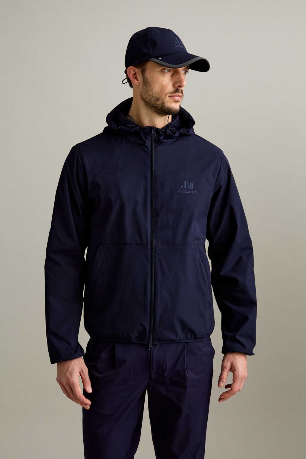 GIUBBOTTO BLU SCURO LEGGERO CON ZIP - J18