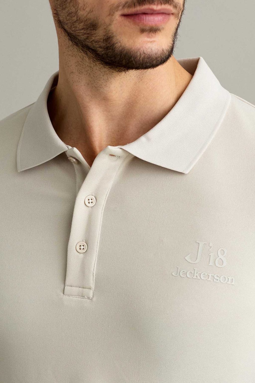 POLO - J18 - MANICA CORTA - PIQUET TECNICO BEIGE CHIARO
