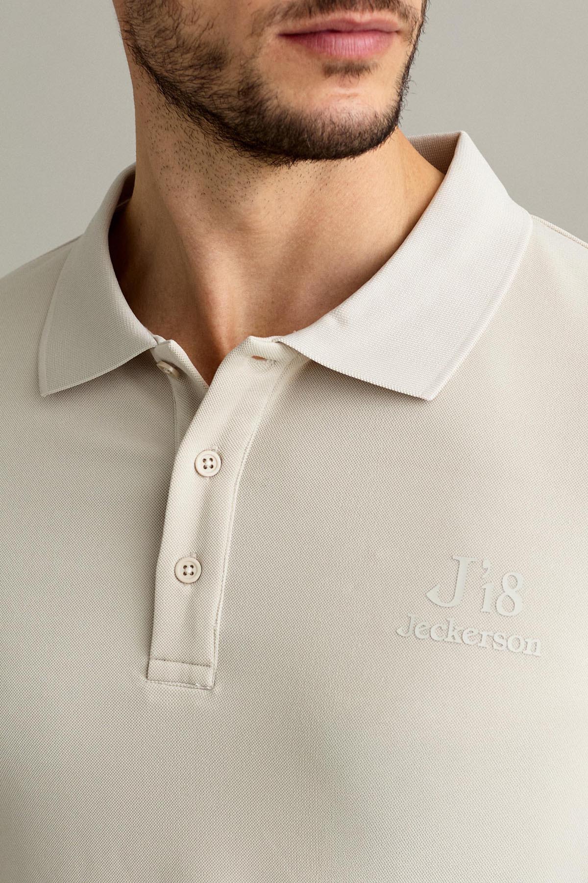 POLO - J18 - MANICA CORTA - PIQUET TECNICO BEIGE CHIARO