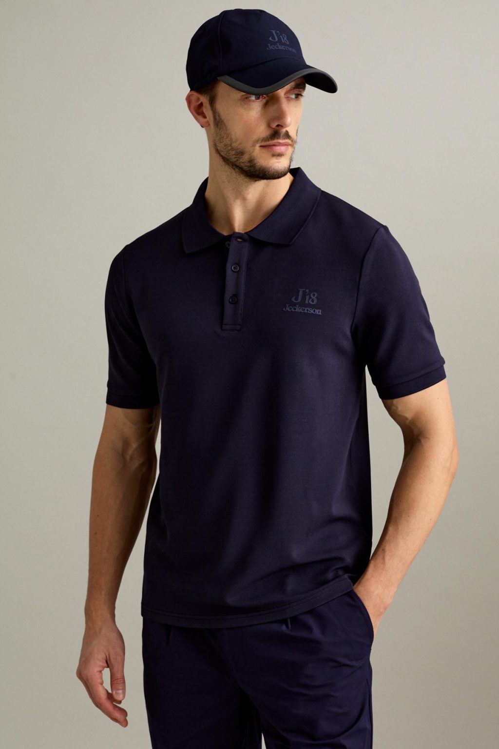 POLO - J18 - MANICA CORTA - PIQUET TECNICO BLU SCURO