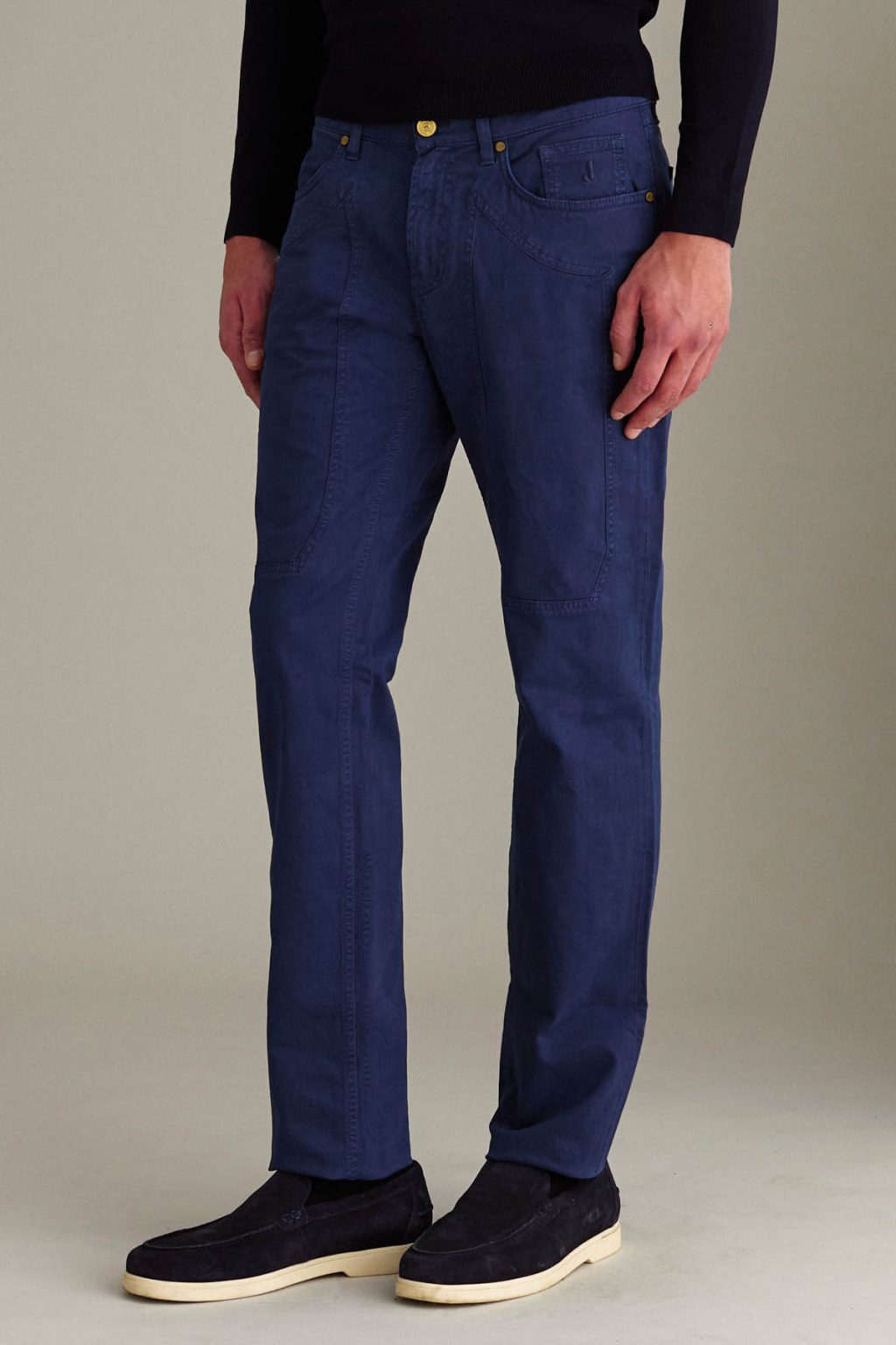 PANTALONE JOHN - TOPPA COTONE SLIM FIT BLU ROYAL