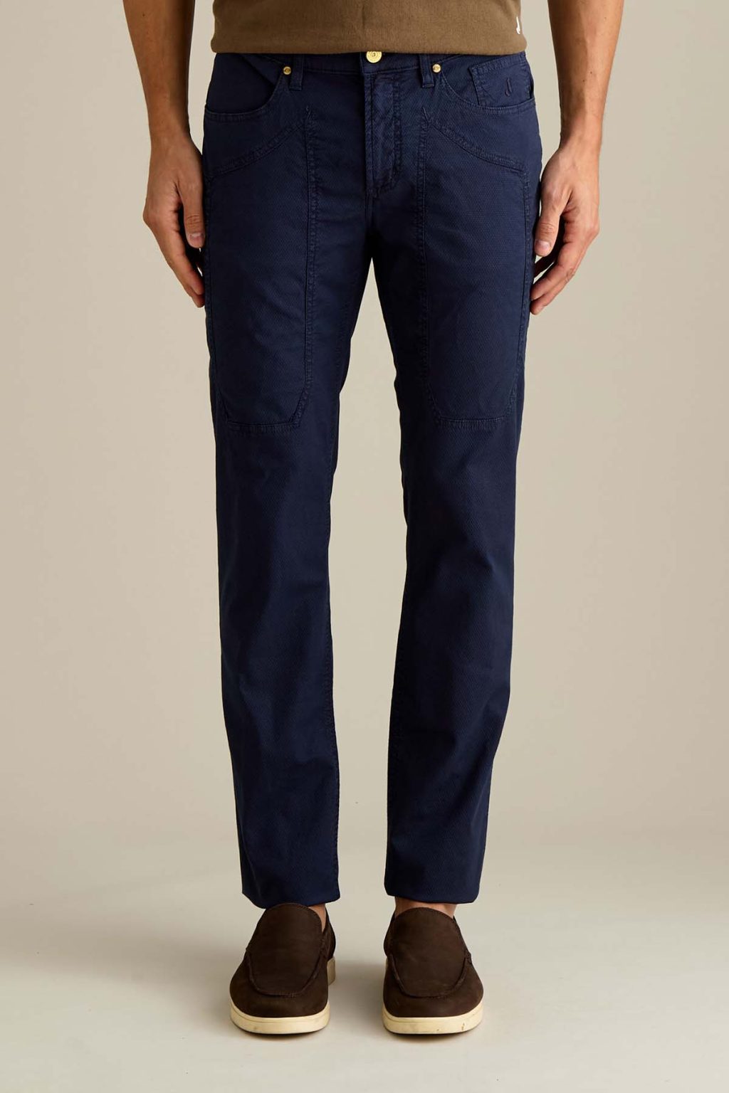 PANTALONE - JOHN - TOPPA COTONE SLIM FIT BLU SCURO