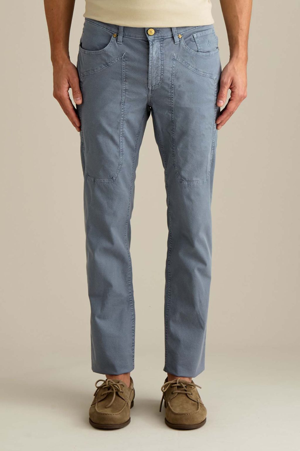 PANTALONE - JOHN - TOPPA COTONE SLIM FIT BLU MEDIO
