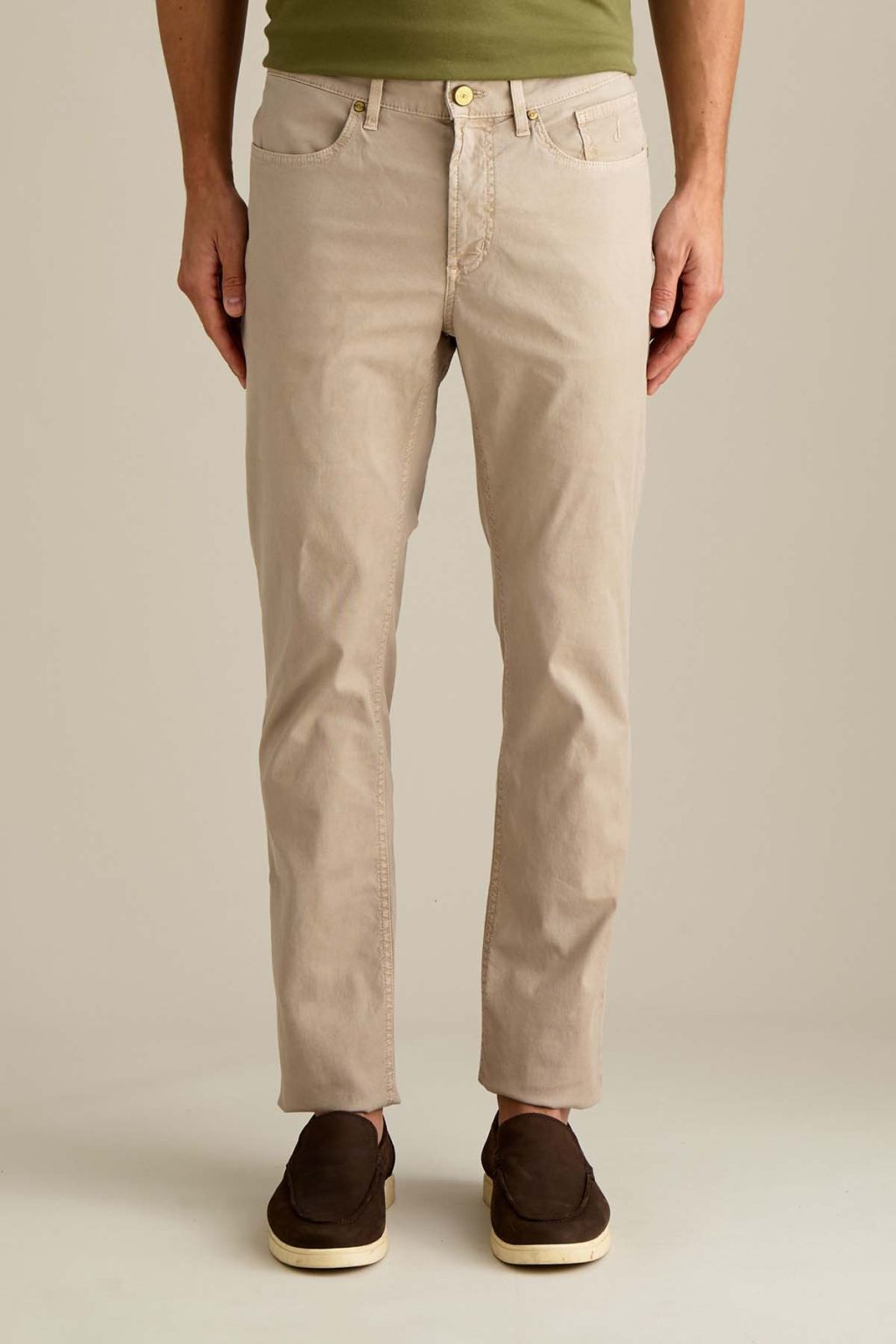 PANTALONE - JORDAN - COTONE SLIM FIT BEIGE CEMENTO